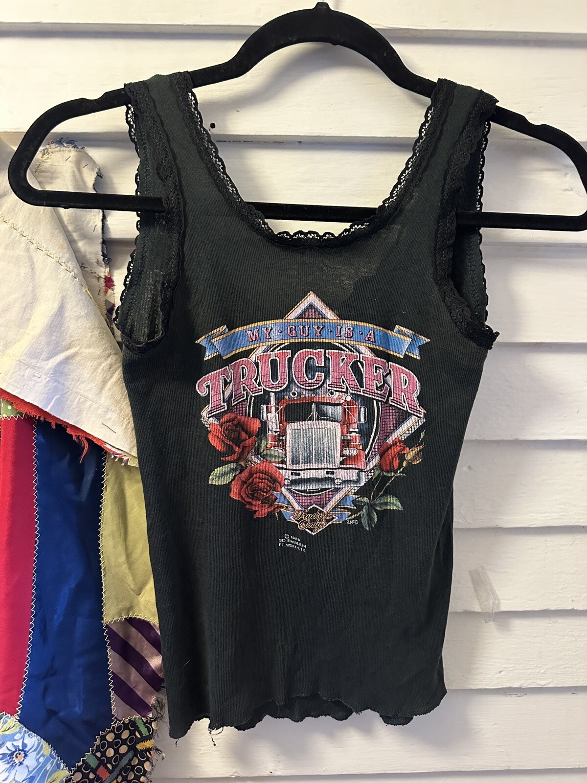Vintage Rare 1986 3D Emblem Truck Tank Top Shirt Womens Small