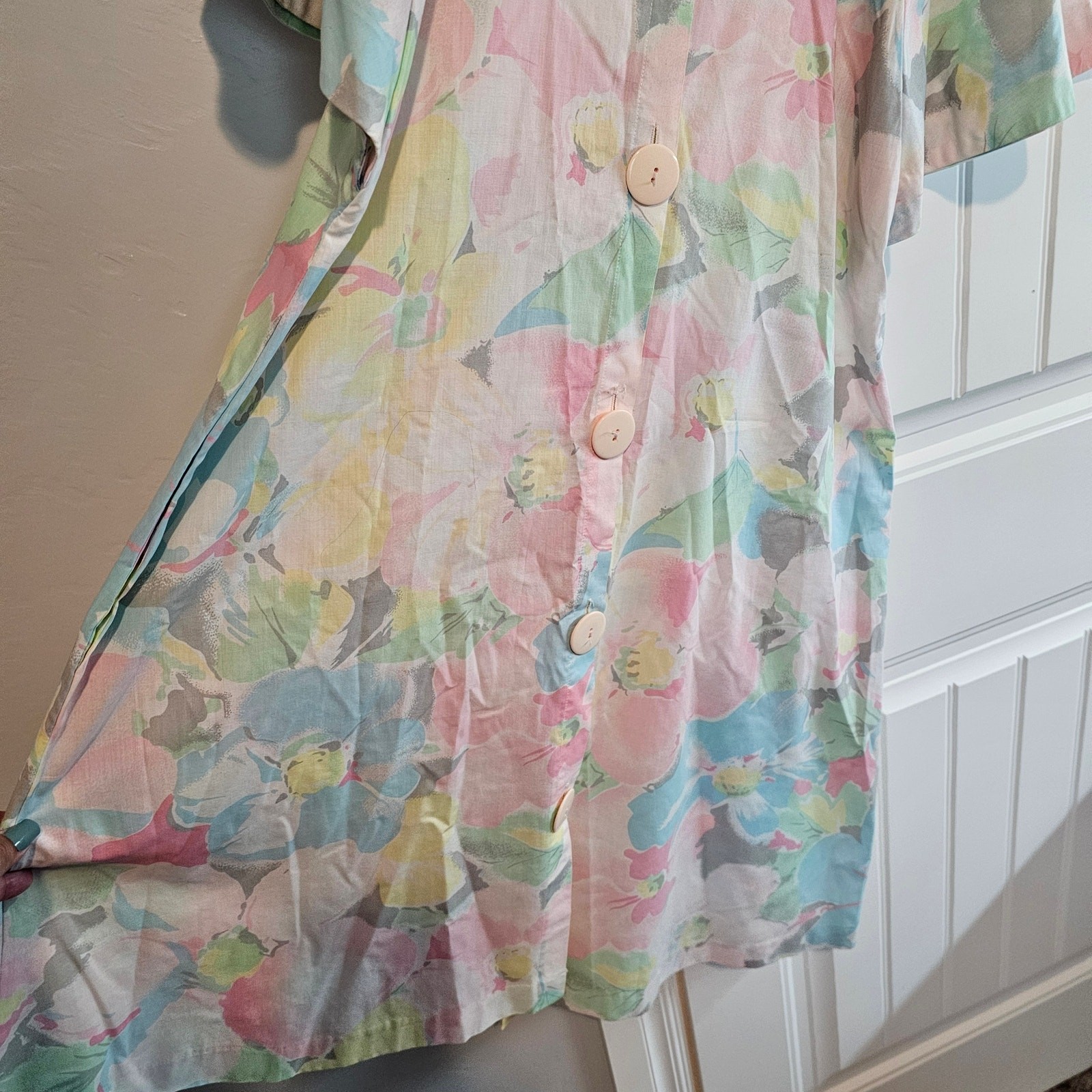 Vintage Pierre Cardin Floral Dress Women Lrg Pink 70s Midi Preppy Cottage Retro