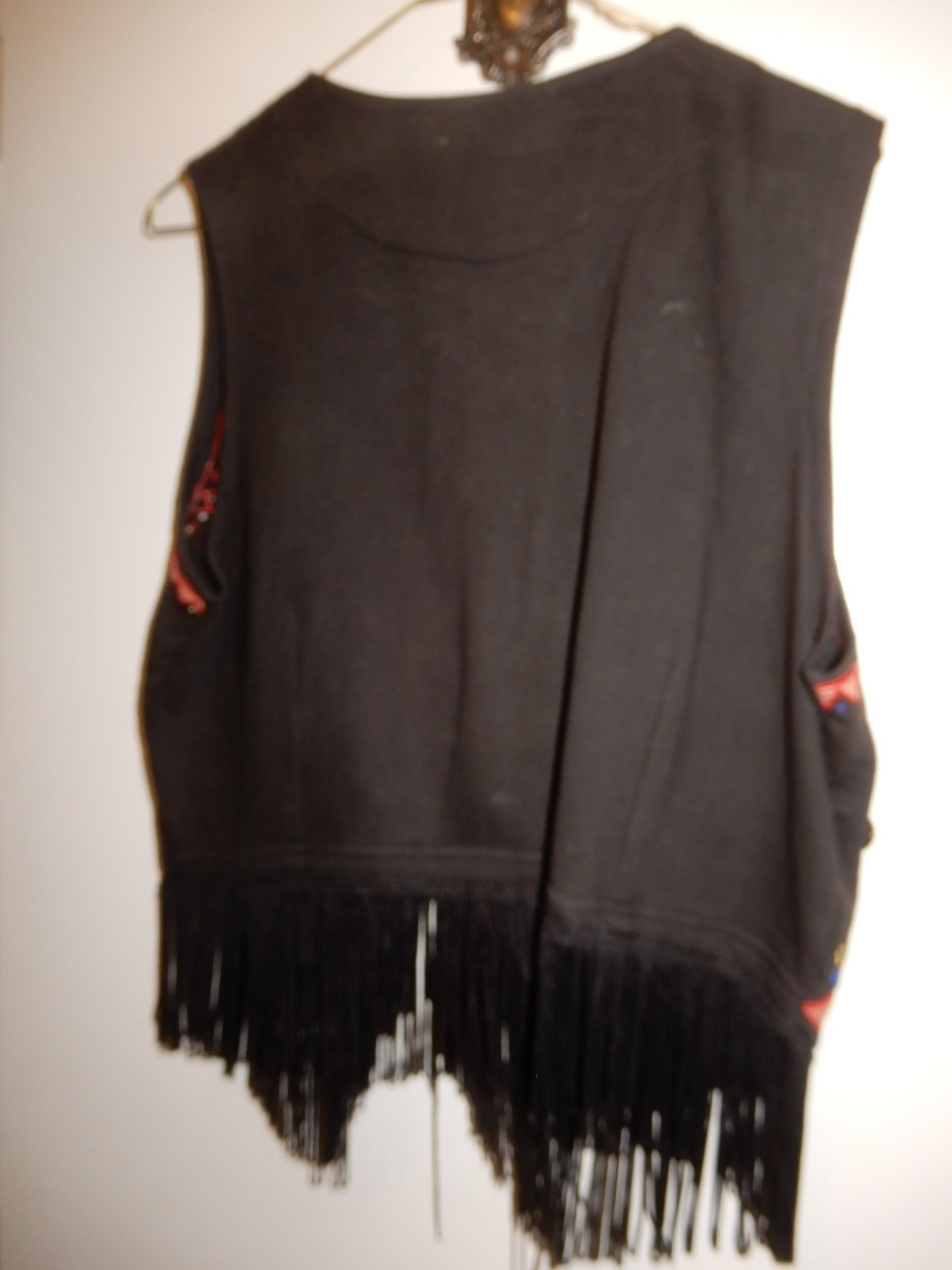 JouJou Fringed Embroidered Beaded Appliquéd Western Cowgirl Vest M/L
