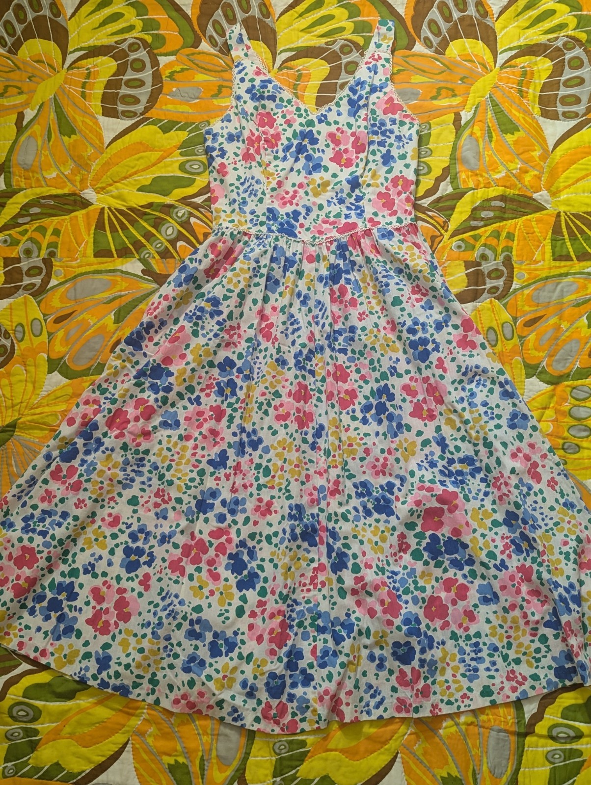 Vintage Accentuette Flower Power Dress MCM Fashion 60s 70s