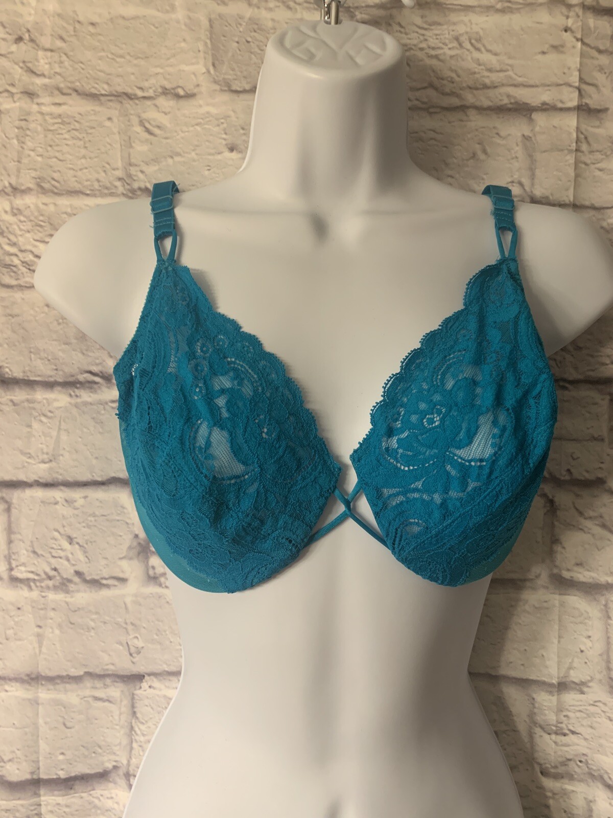 Vintage Victoria’s Secret Gold Label CROWN Bra 36D Made in USA BLUE 70817 #B1540