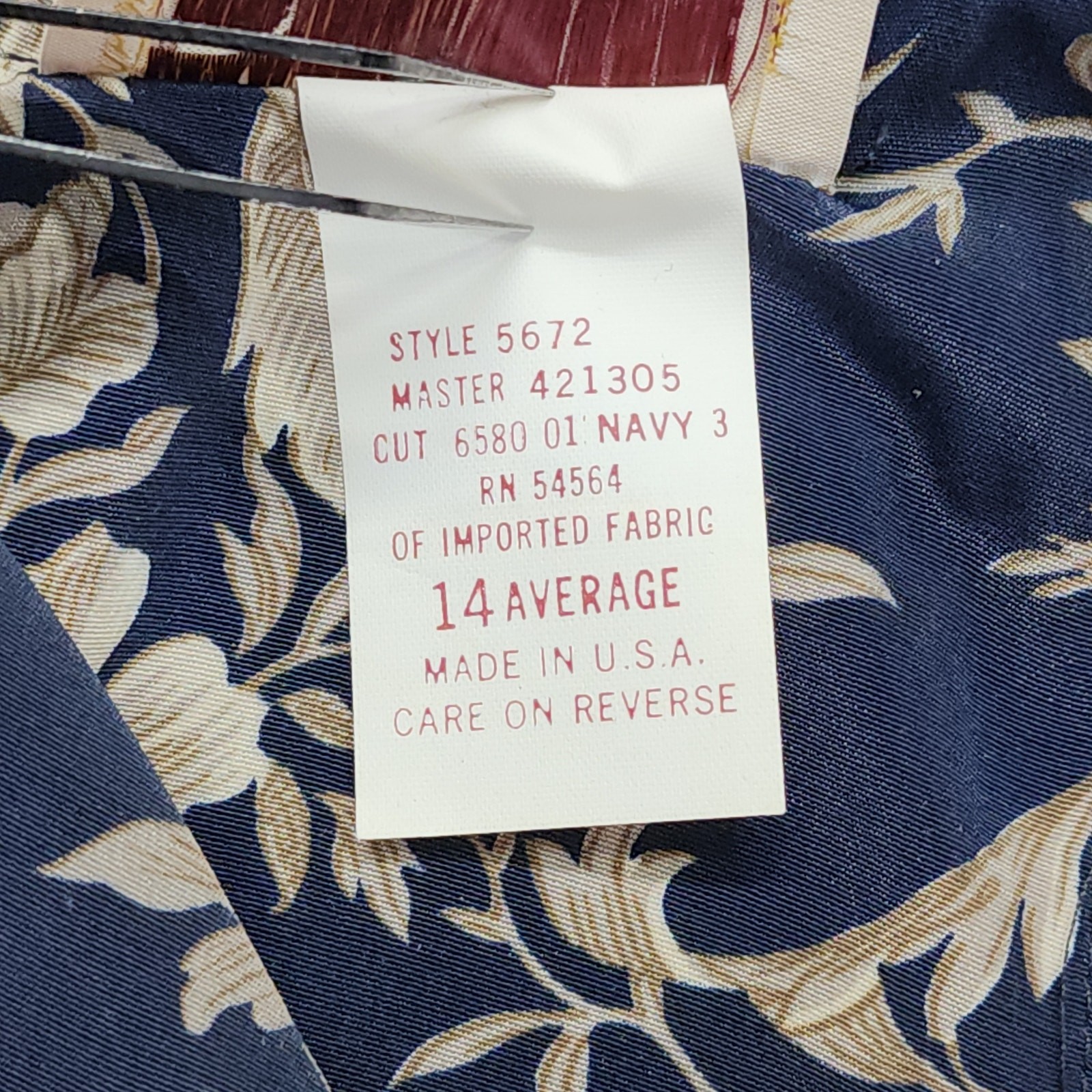 Vintage 80s Pellini by Von Bramlett Dress Size 14 Blue Tan Floral Belted Pleated