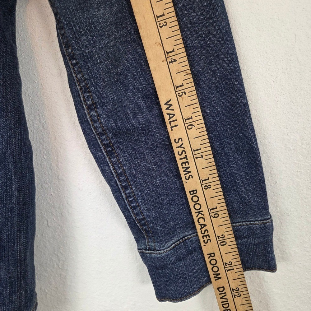 Chicos Denim Jacket Womens 0P Blue Button Up Classic Casual Petite 4/6P