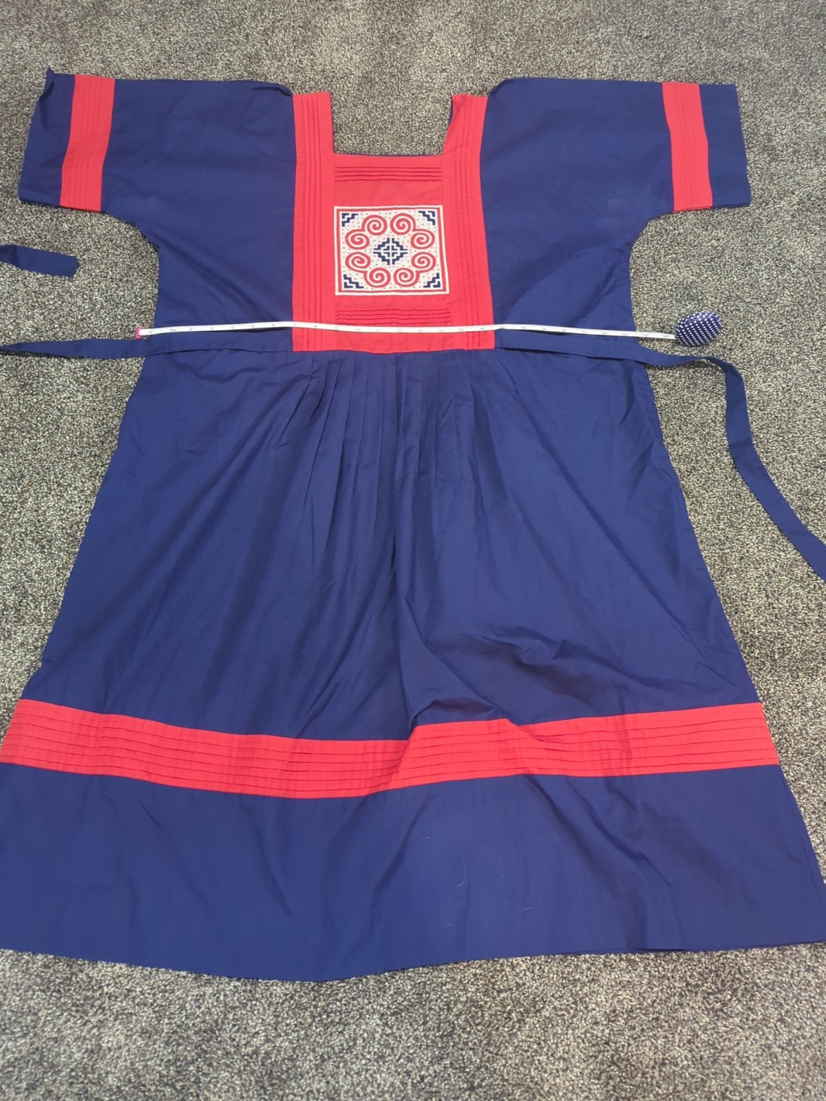 Thailand Dress Hand Embroidery Designed By Vanida Size S/M Has A Tie Back (Rk)