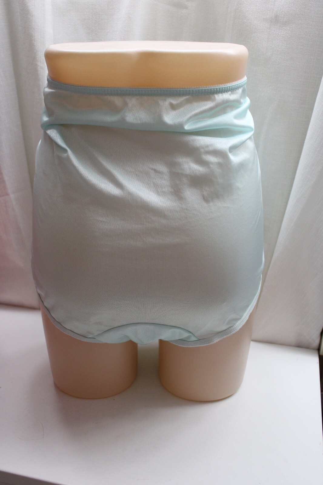 Vint. Sissy Nylo/Spand Baby Green Brief High Waist Tummy Control Silky Panties10