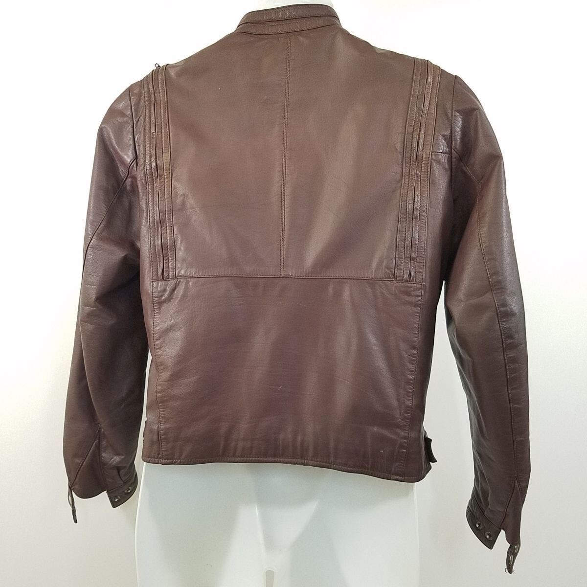 Vtg Womens Size 40 Yamaha Brown Wine Leather Moto Jacket & Liner Hein Gericke