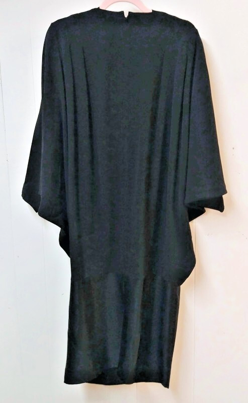 VTG 80s DAYMOR Couture Black Dress 12 Hong Kong Dolman Batwing Cocktail Formal