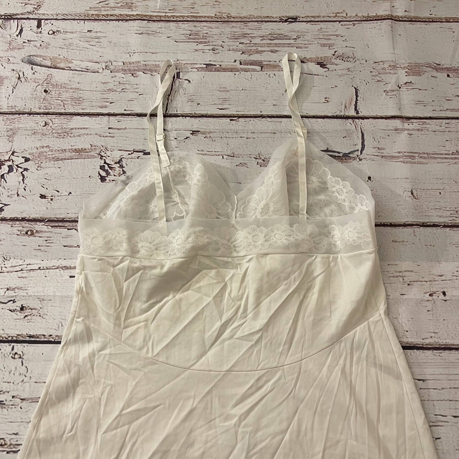Vintage Vanity Fair Nightgown Size 38 Tricot All Nylon Lace Lingerie Womens Sexy