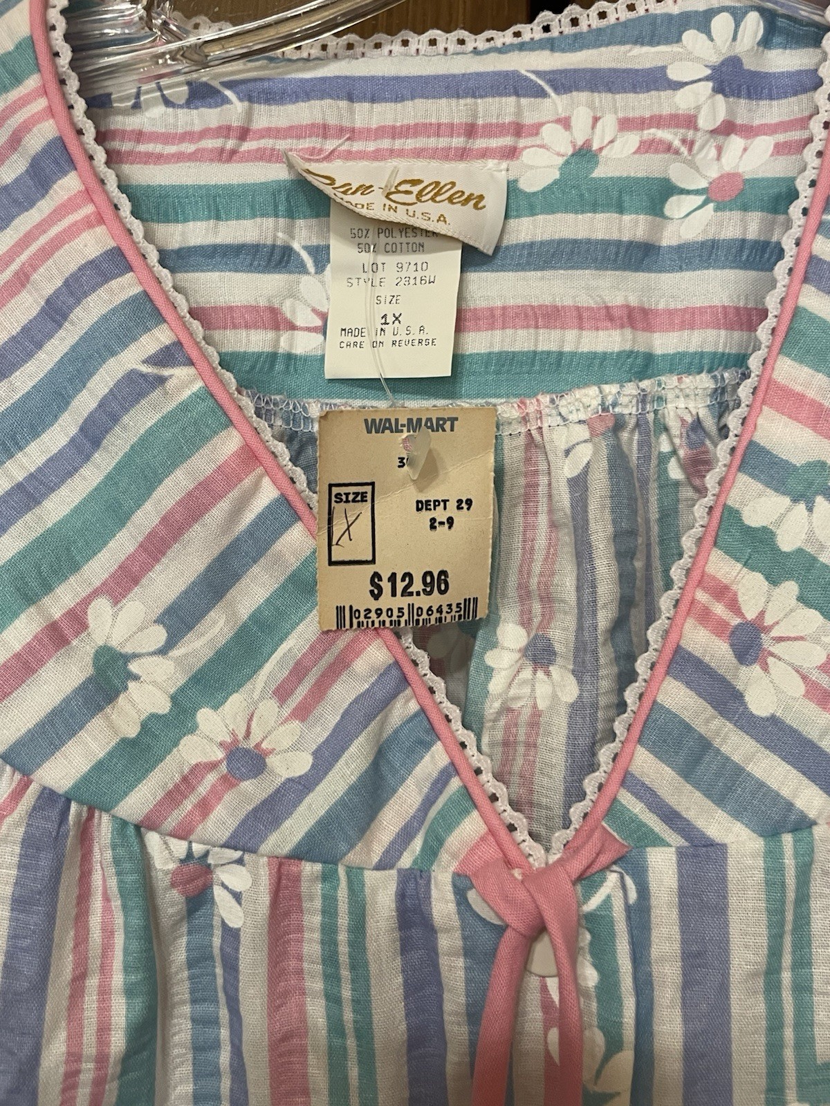 VTG Dan Ellen Women’s 1X Seersucker Snap Front House Dress NWT Flutter Sleeves