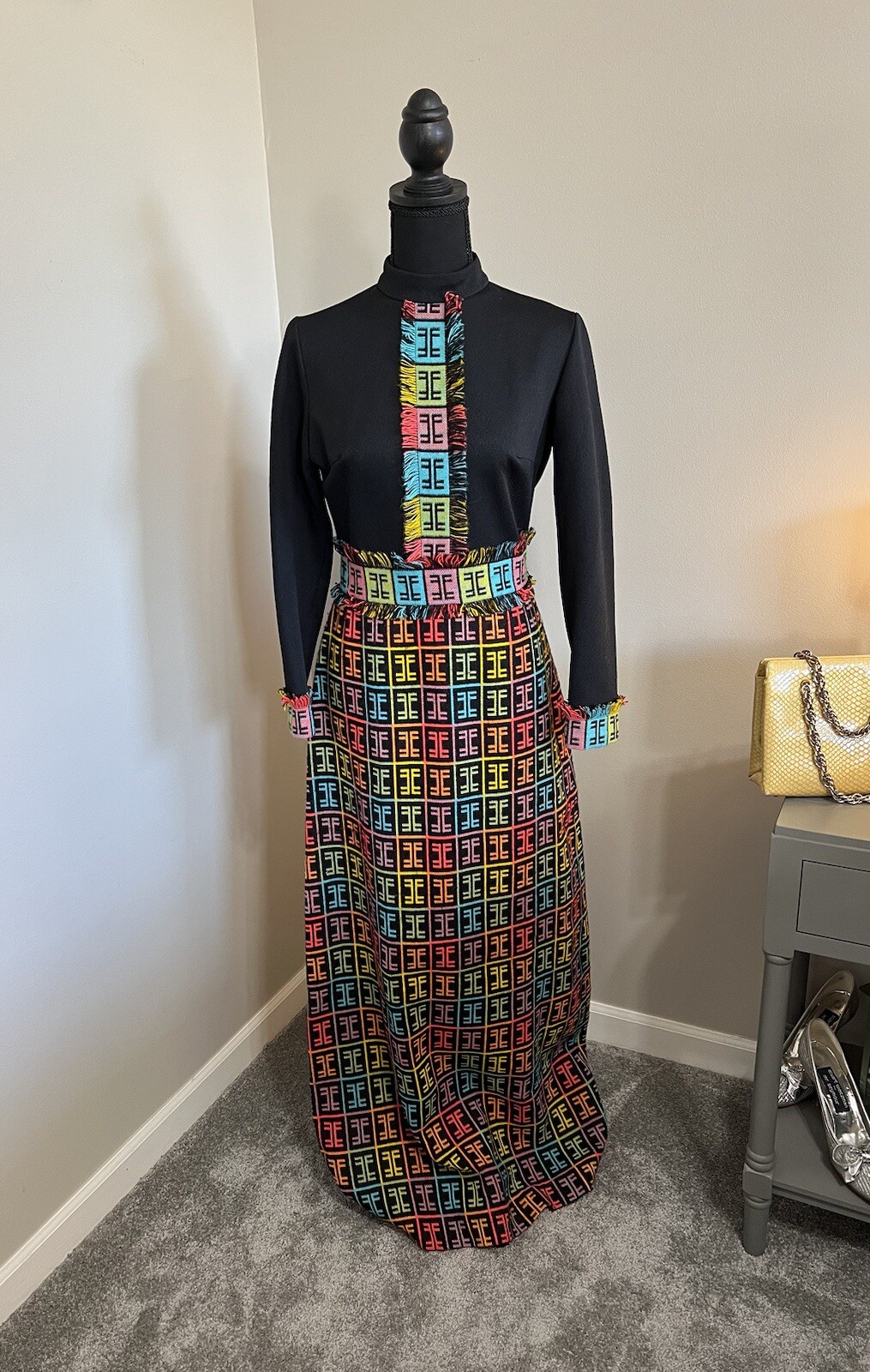 Vintage 1960s Mod Jonathan Logan Shady Lane Maxi Dress Size Small