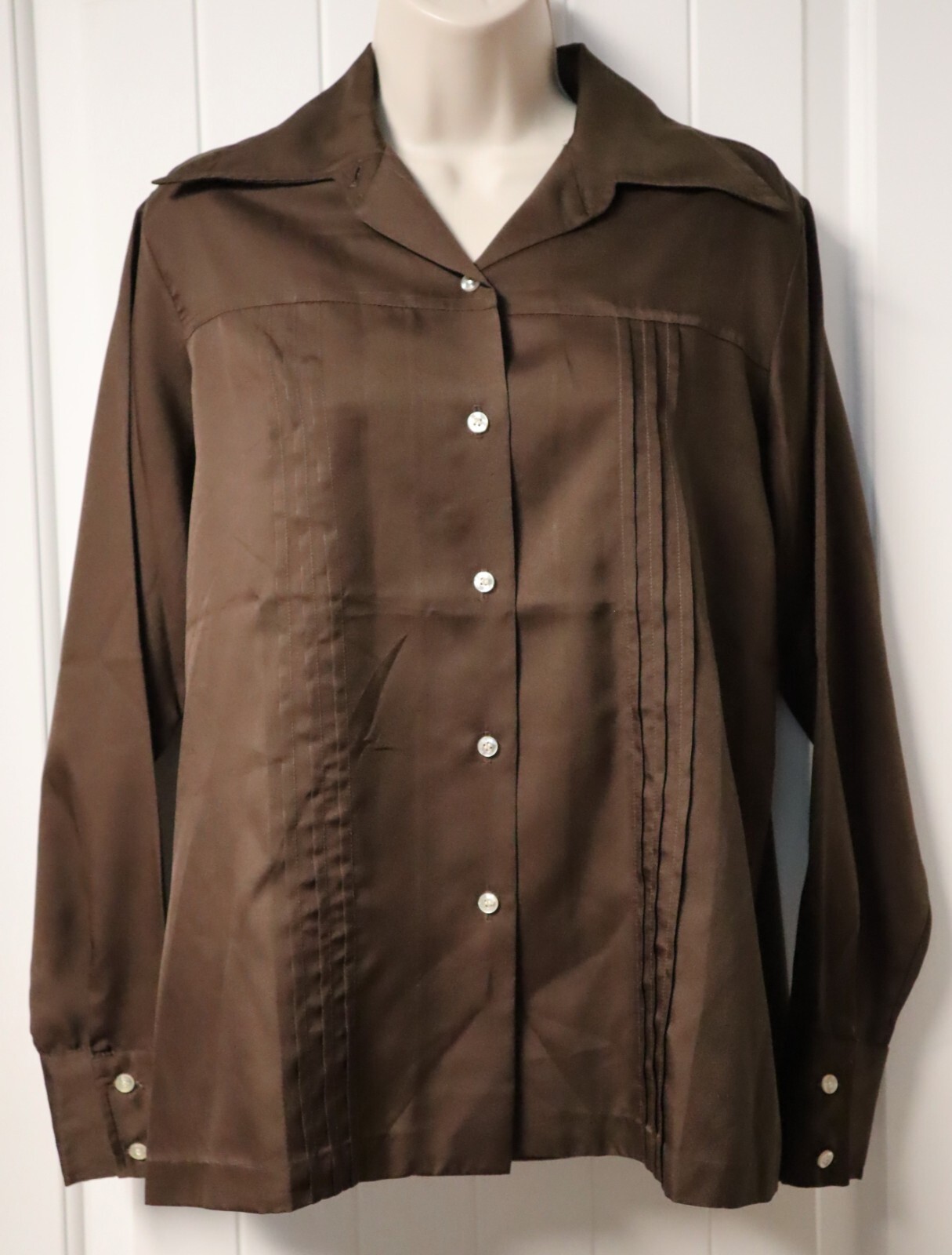 Vintage 1970s brown blouse size 16 (check measurements)