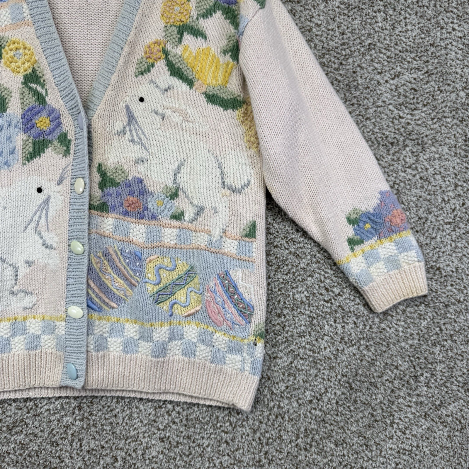 VTG Marisa Christina Classics Sweater Women’s Medium Easter Hand Knit Cardigan