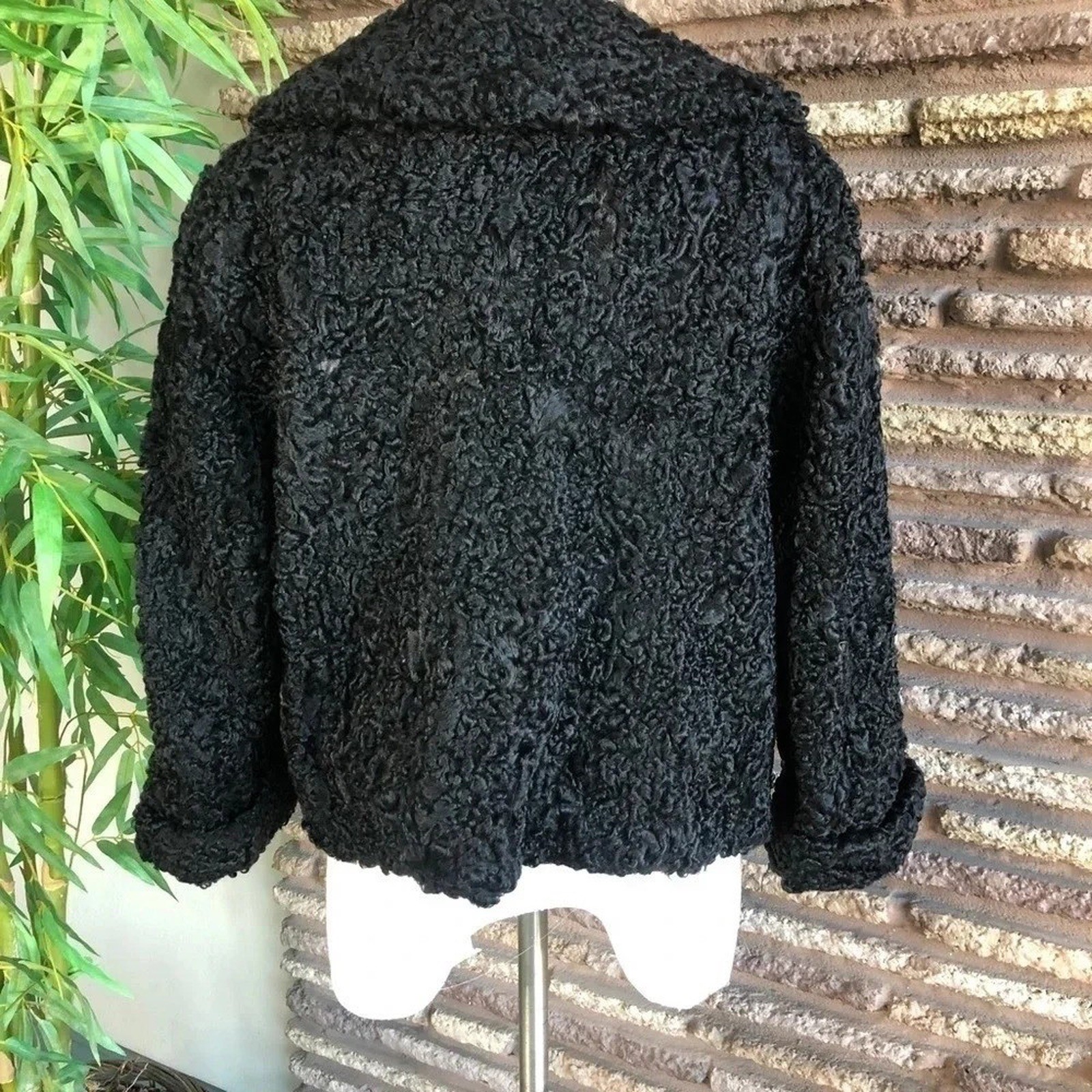 Voula Mitsakou Greek Vintage Genuine Persian Lamb Cropped Opera Jacket