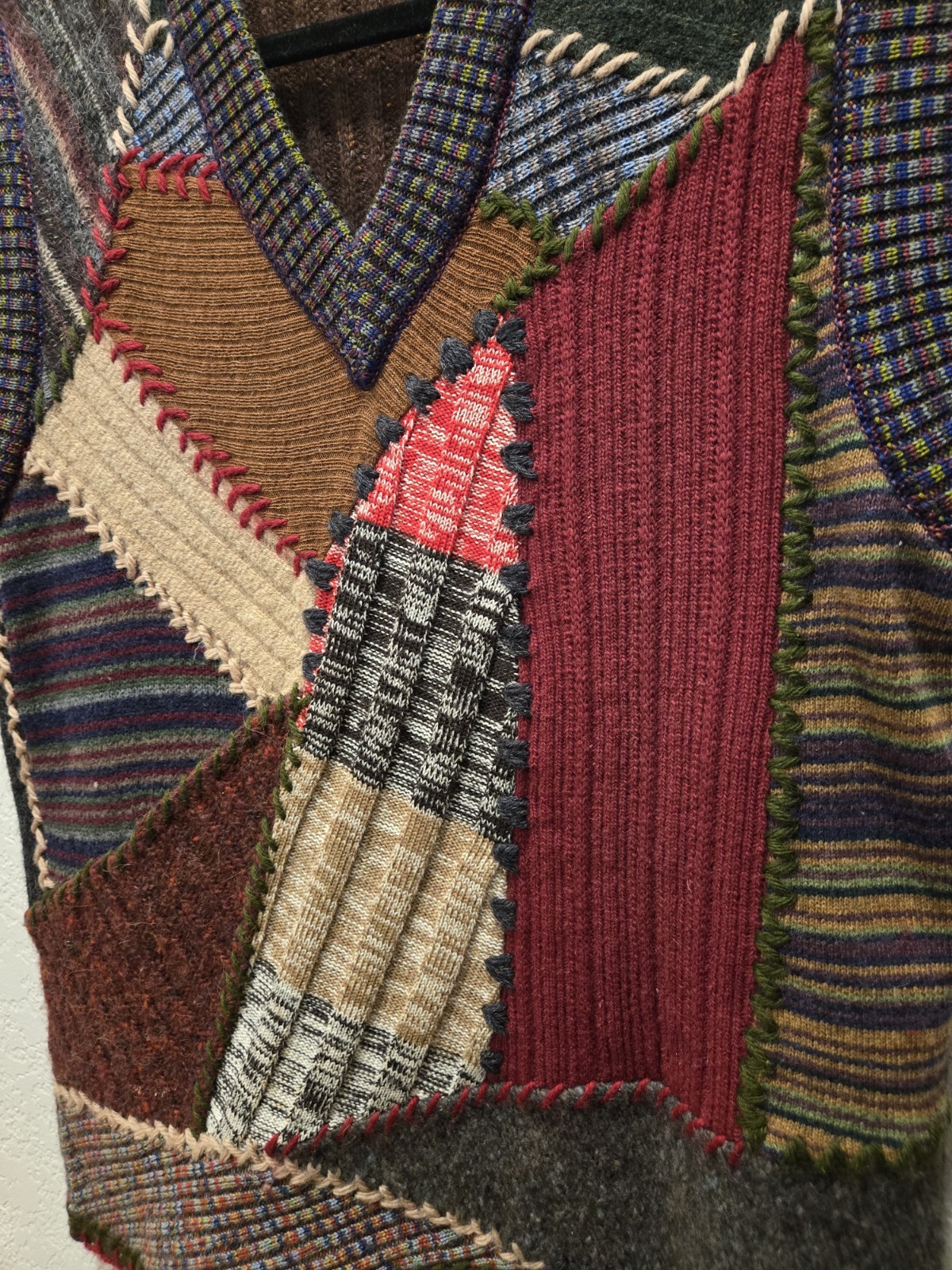 VTG Dolce & Gabbana Patchwork Old Money, Vintage, Wool, Angora, Silk Blend
