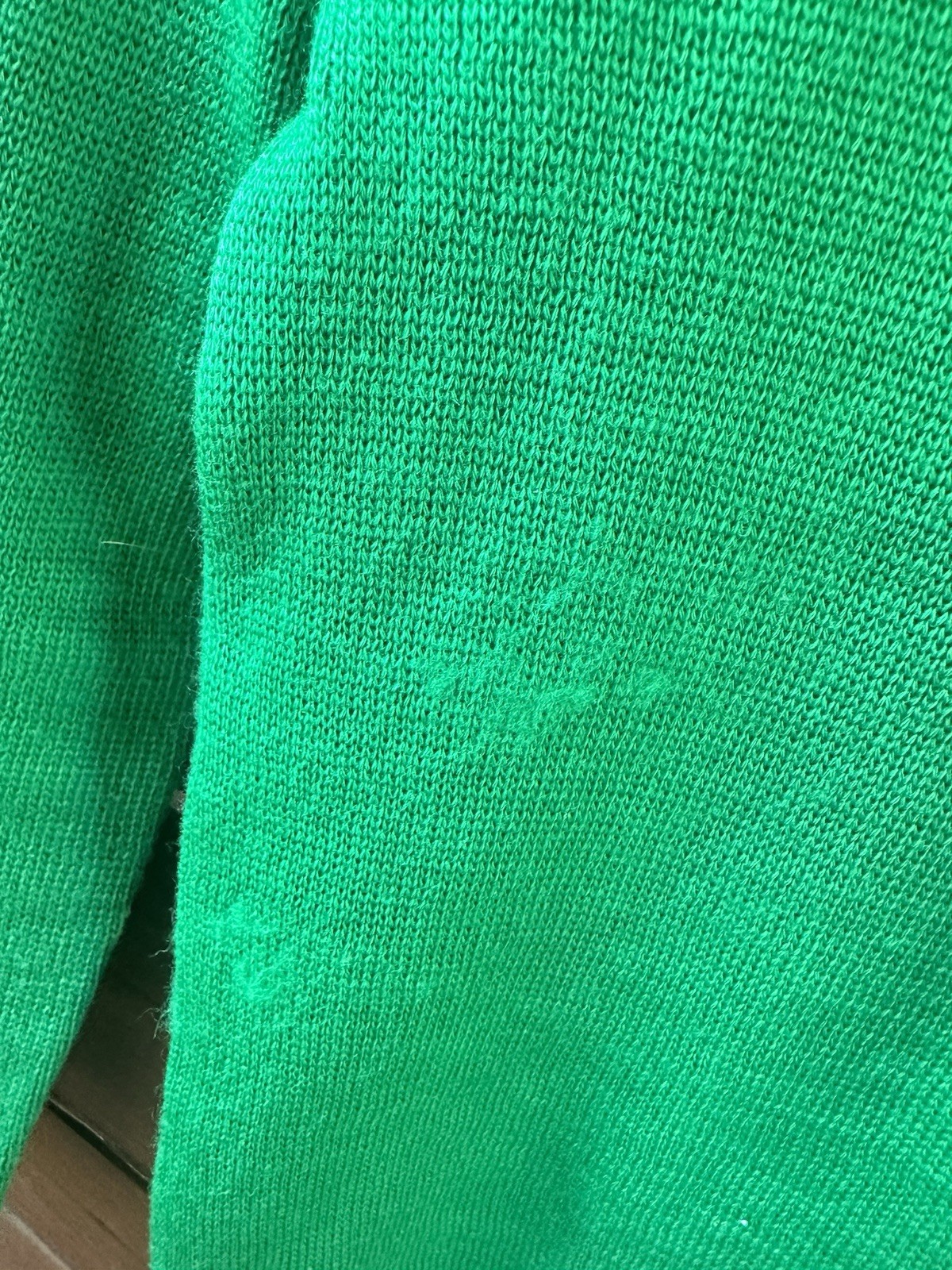 Vintage Demetre Ski Sweater 100% Wool Ladies Small Green Sleeve Detail 70s 80s