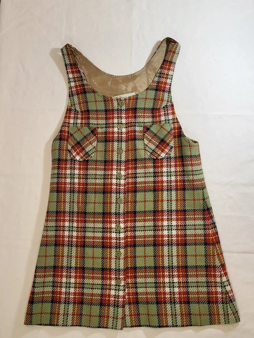 Vintage Pandora Costume Maker Plaid Wool Jumper Size 11