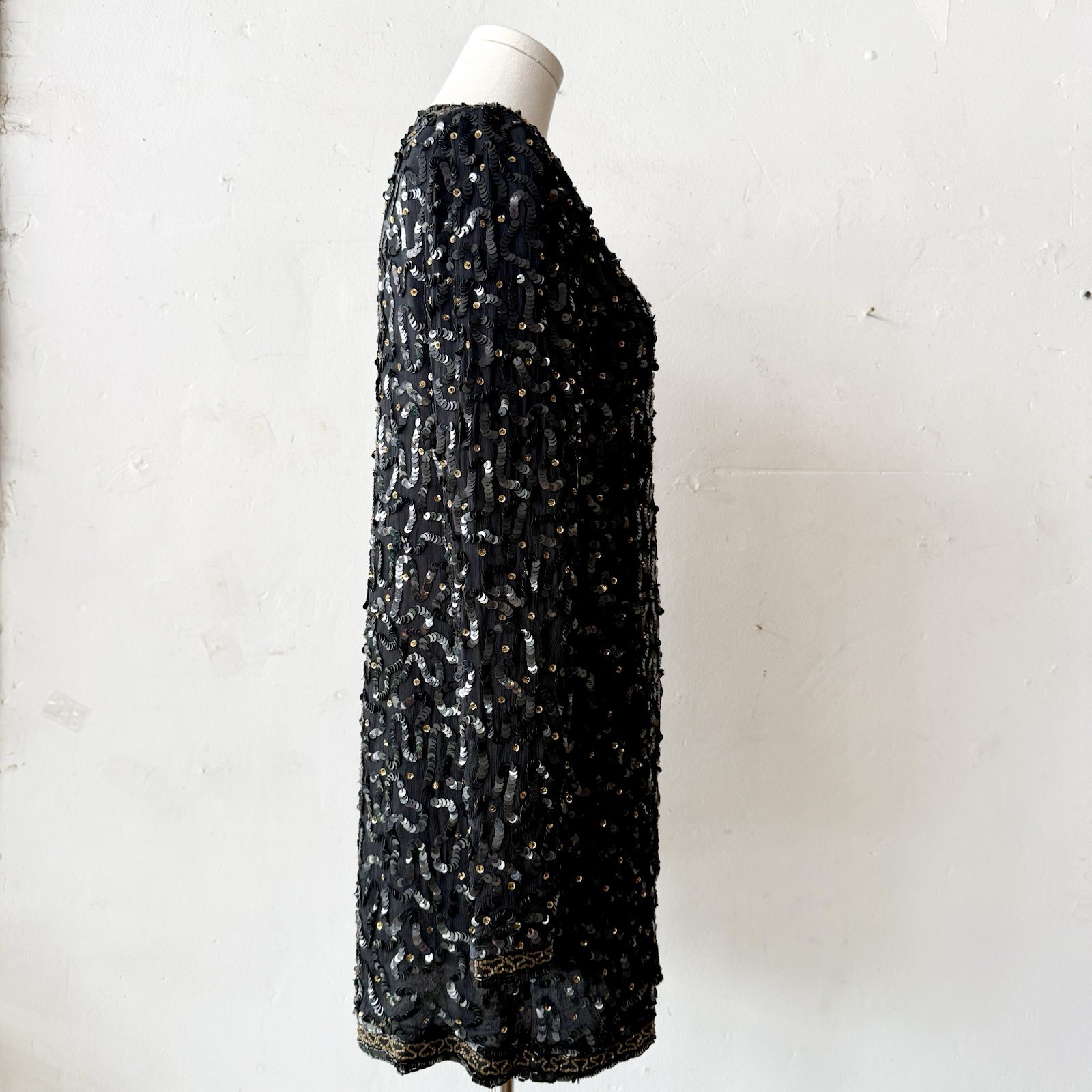 1980’s~1990’s All Silk Beaded & Sequin Jacket By Style works •S/M