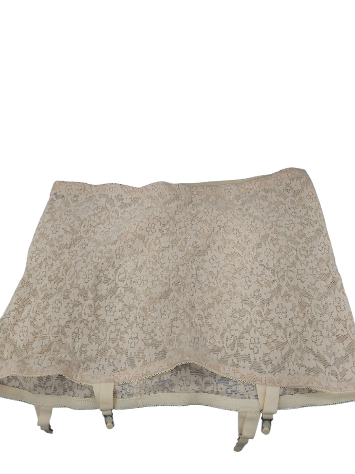 Vintage Crown-nette Open Bottom Girdle With Garter Size 48 Beige