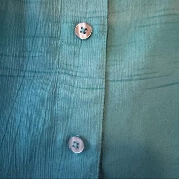 VTG 90s Patchington Blouse Silk Blue Purple Shoulder Pads Medium Petite Blanche