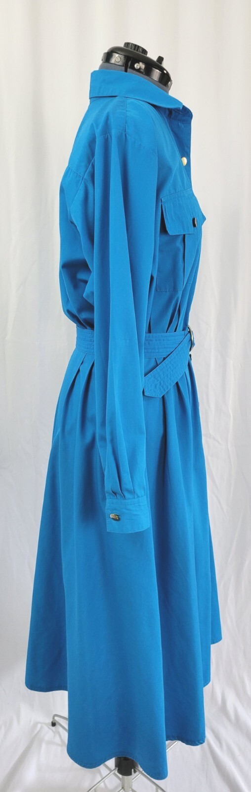 Vintage Darian Bright Blue Shirt Dress w Matching Belt Size 10