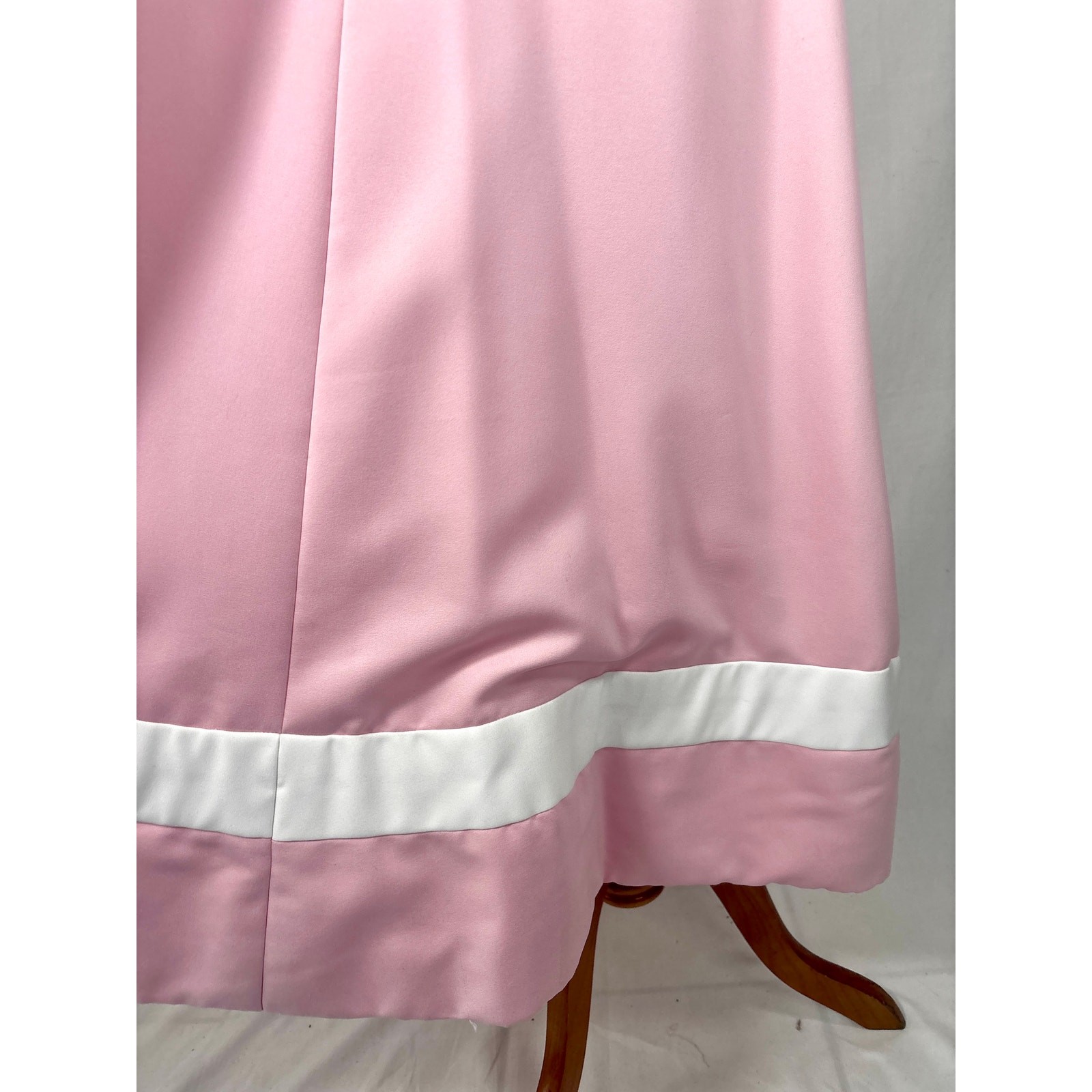 Vintage 1967 Geoffrey Beene Pink & White Column Gown Graphic Banded Jersey Style