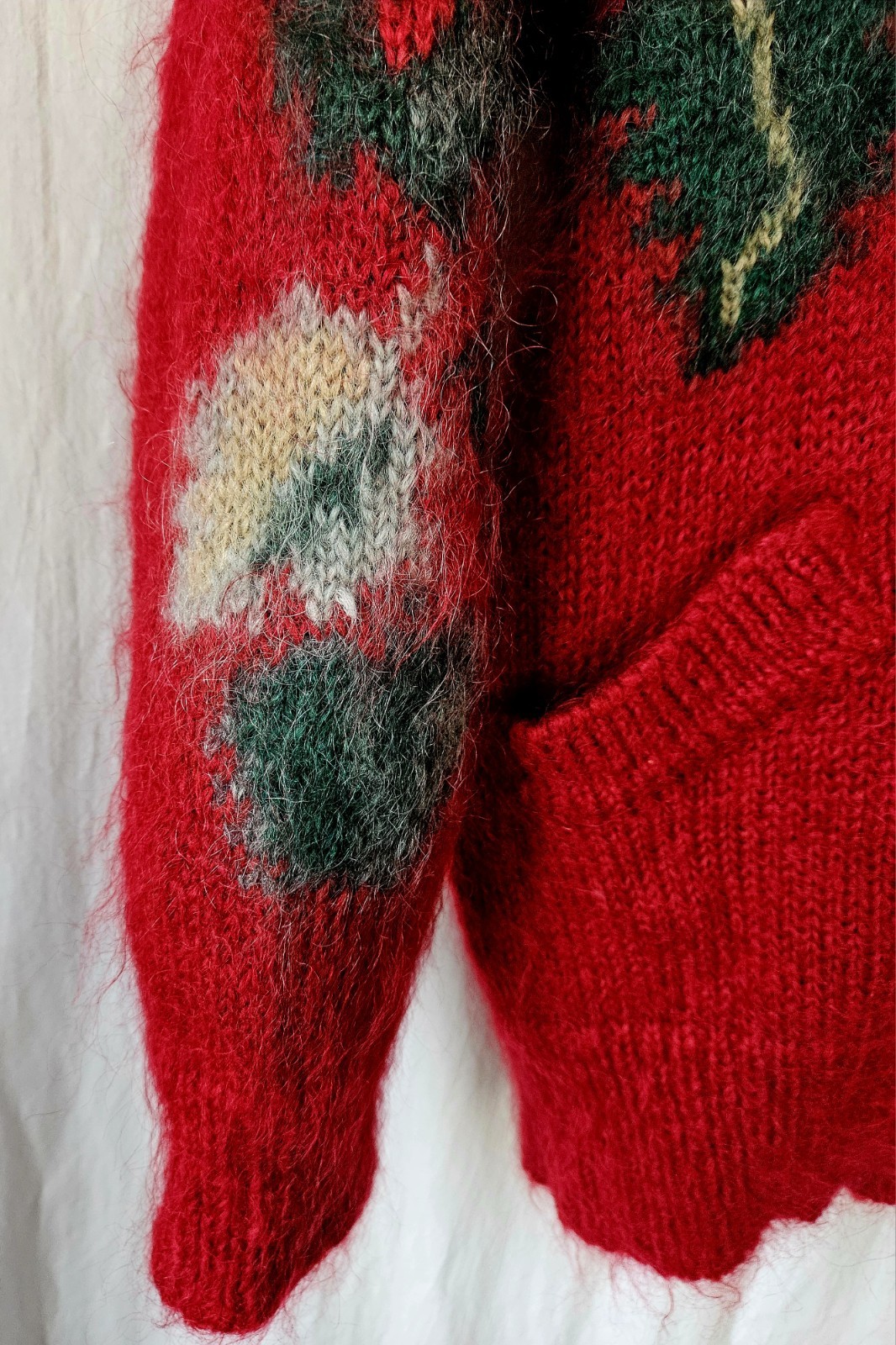Vintage Harve Bernard Mohair Red Sweater Cardigan Womans 42 inch Chest