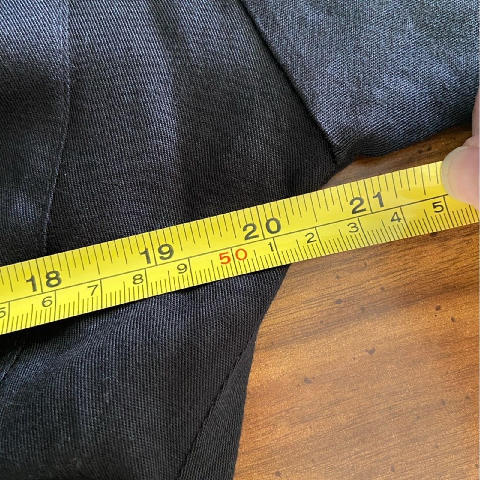 Vintage 1980’s Foxy Lady black cotton twill cinched waist pencil skirt Dress