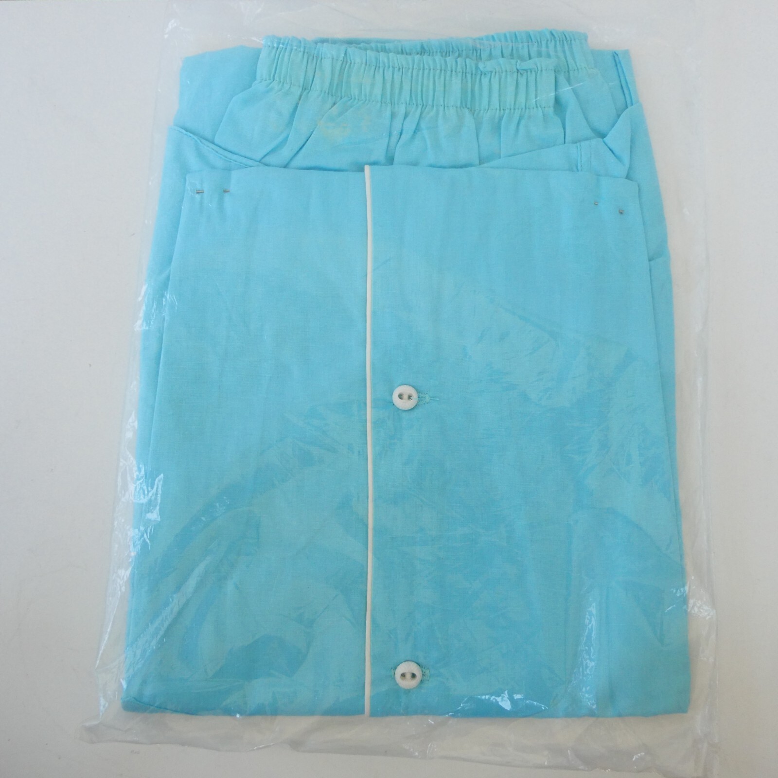 Vintage JC Penny Mara Kobb Womens Pajama Size 34 Blue Short Sleeve Long Pant USA