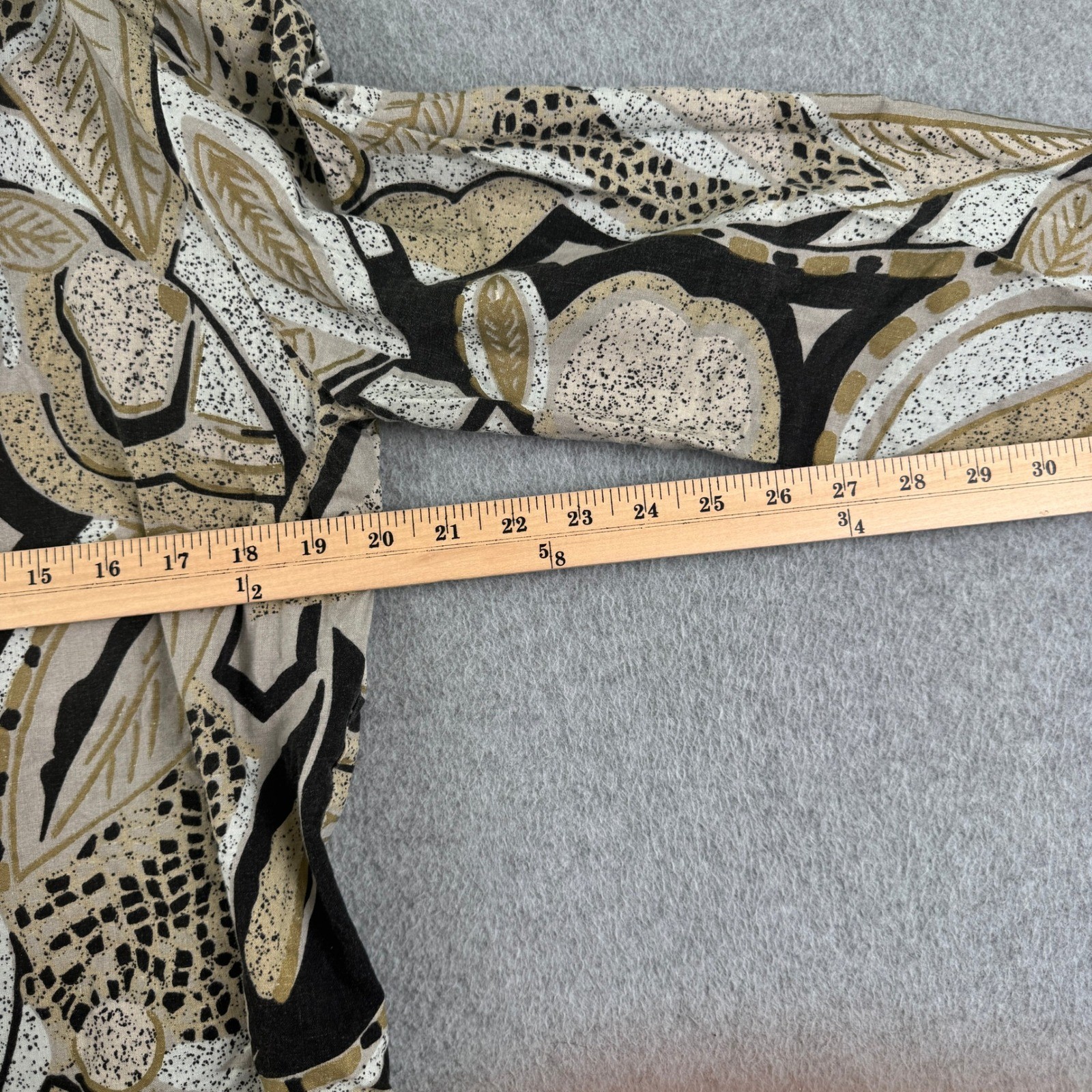 Copy Cats Button Up Shirt Womens L Multi Color Abstract Leaf Print Vintage USA