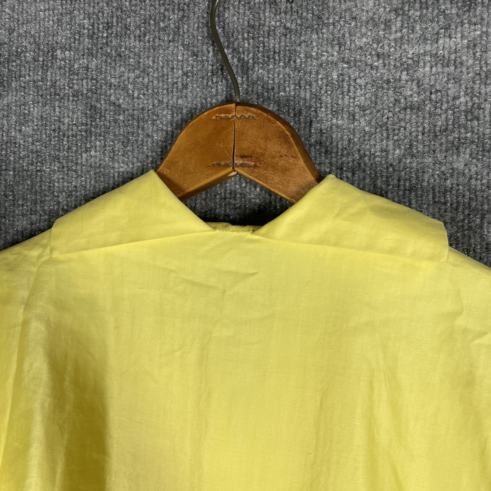 VINTAGE 50s Town & Country Club Dress Small Polished Cotton Day Tea Swing Yellow