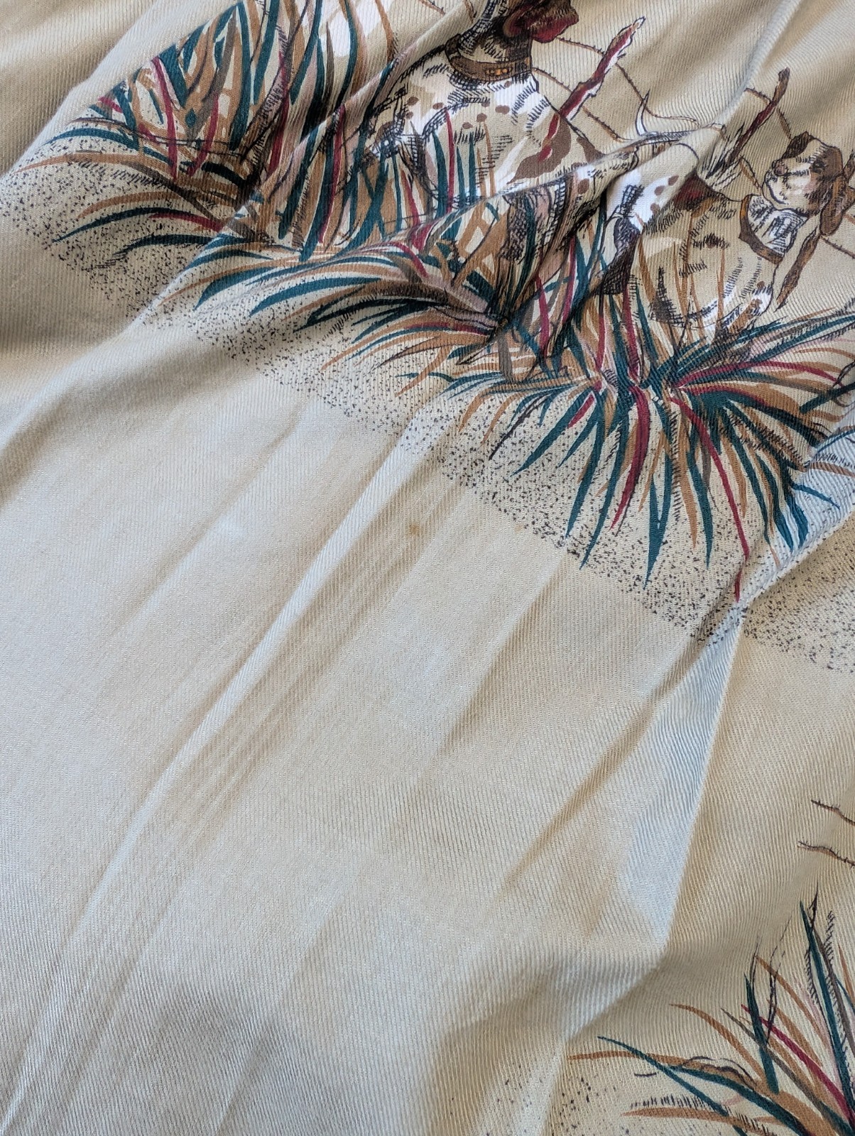 Vintage 80s Women’s All Cotton Hunting Dog Print Maxi Skirt Ruff Hewn Size 14 US