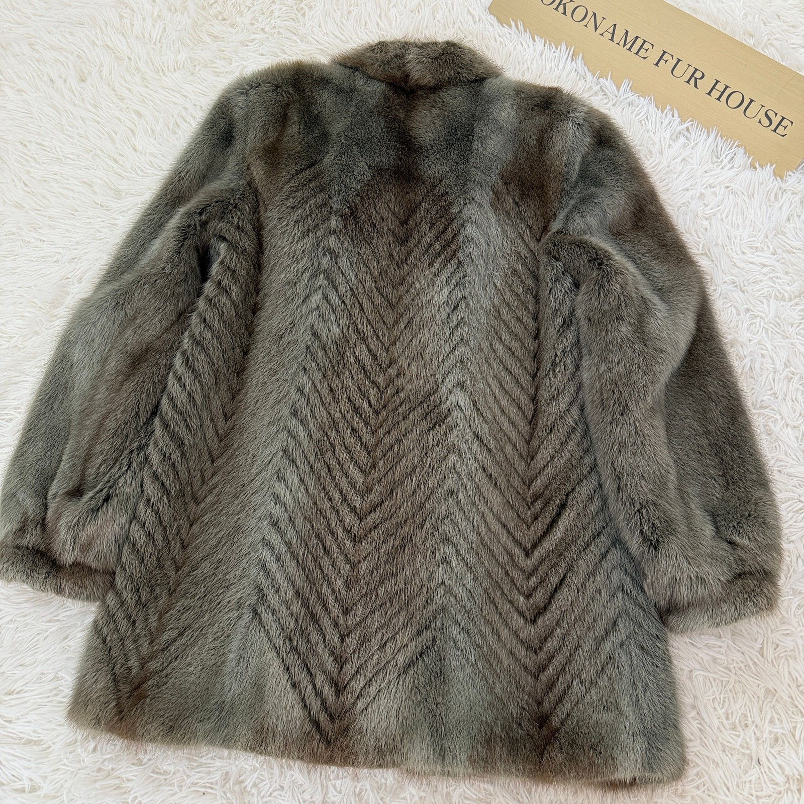 Mink Ash Green Dyed Coat Vintage Fur Japan