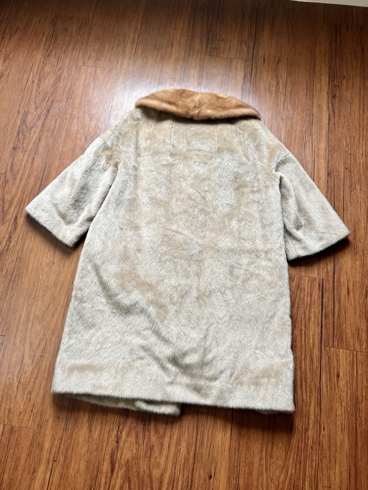 Vintage 60s Brazotta Sportowne Coat Small Womens Blonde Faux Fur Swing Lined