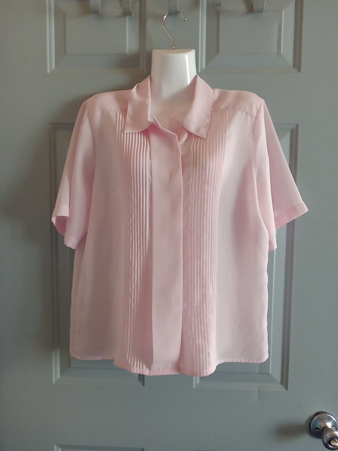 christie jill blouse vintage Baby Pink Sz 12 Cottagecore Grannycore