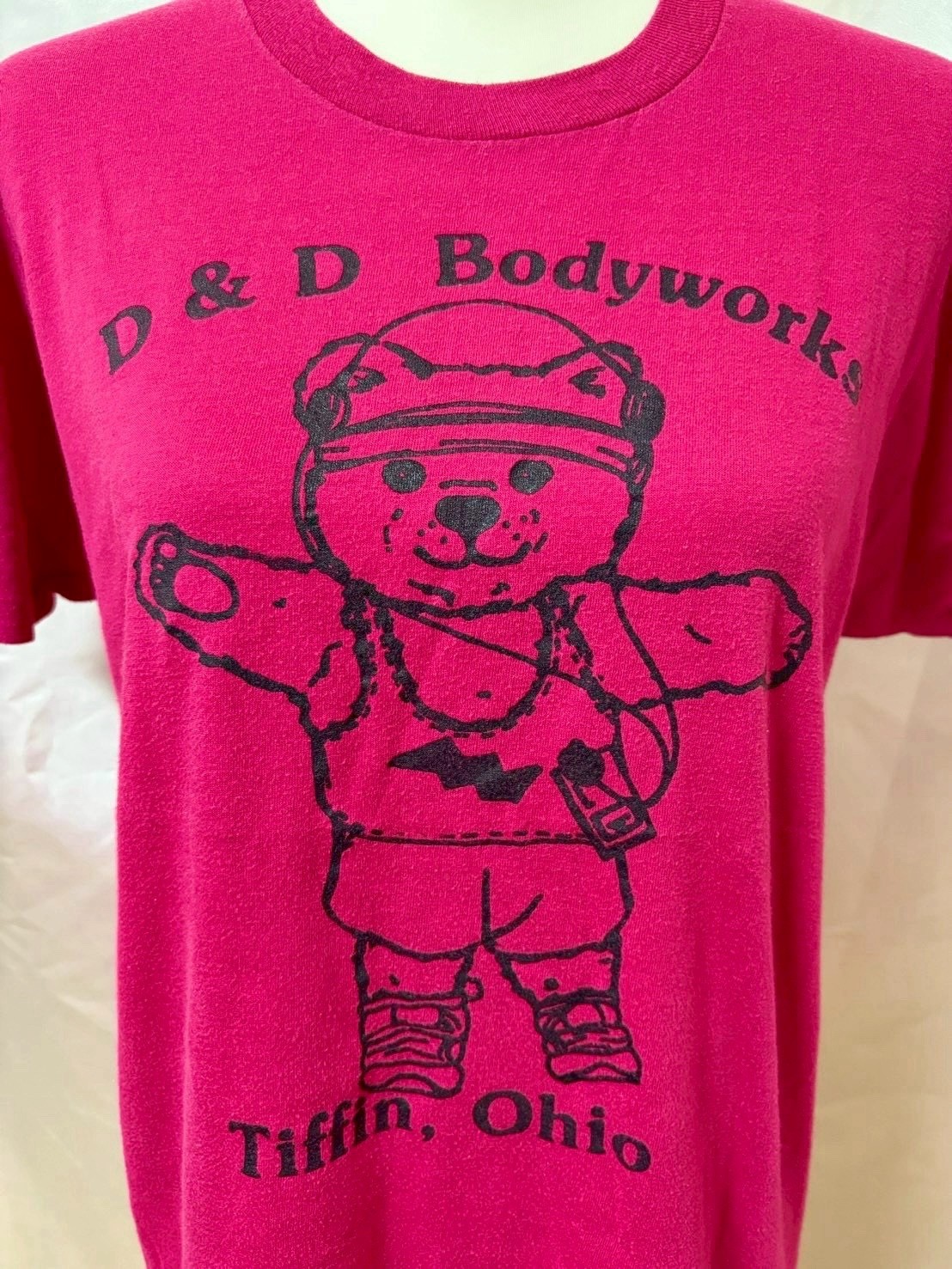 Vintage 1980s Teddy Bear Graphic T shirt Pink Made in USA SizeL Kawaii