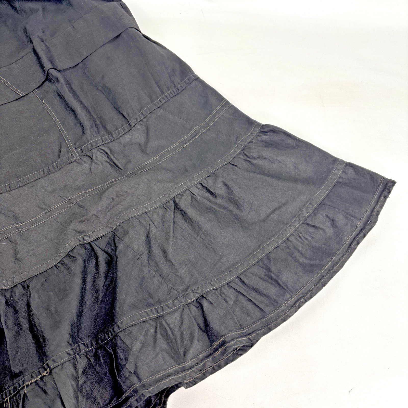 Antique 1890/1900 Victorian Edwardian Black Mourning Petticoat Skirt Slip