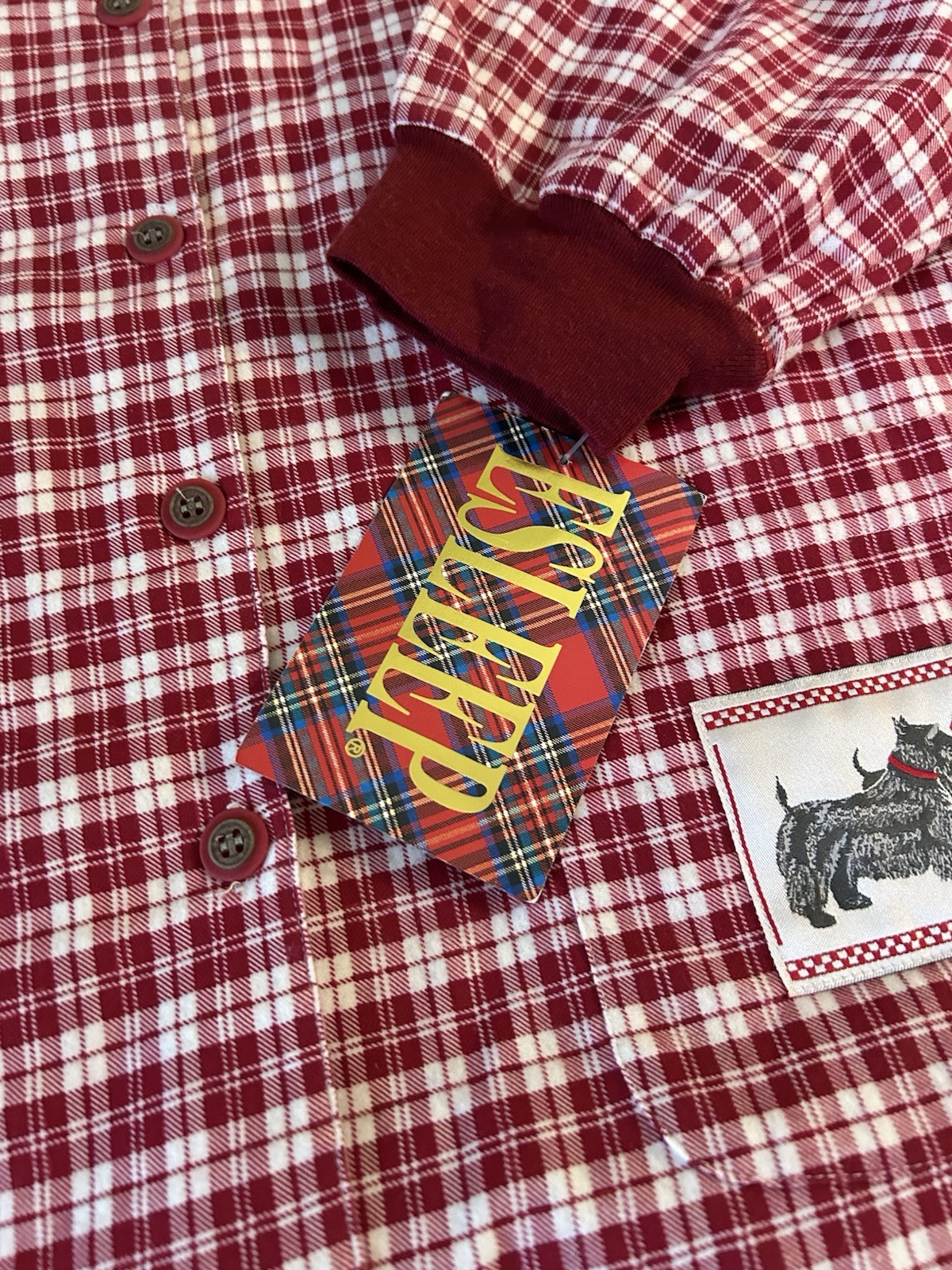 RARE VTG 90’s ESLEEP NWT Flannel PJ Set Baseball Style Size Large Red Soft