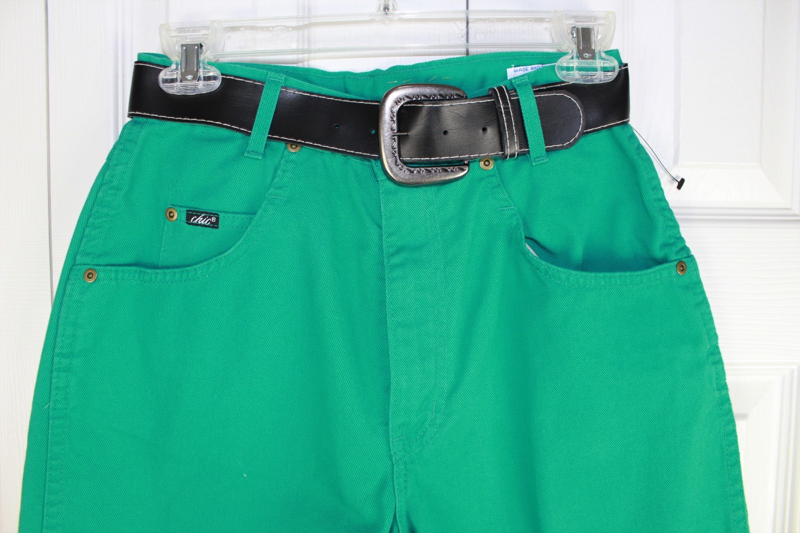 Vtg Womens CHIC 1990s green High waist denim shorts NWT NOS MOM 9 Juniors Y2K