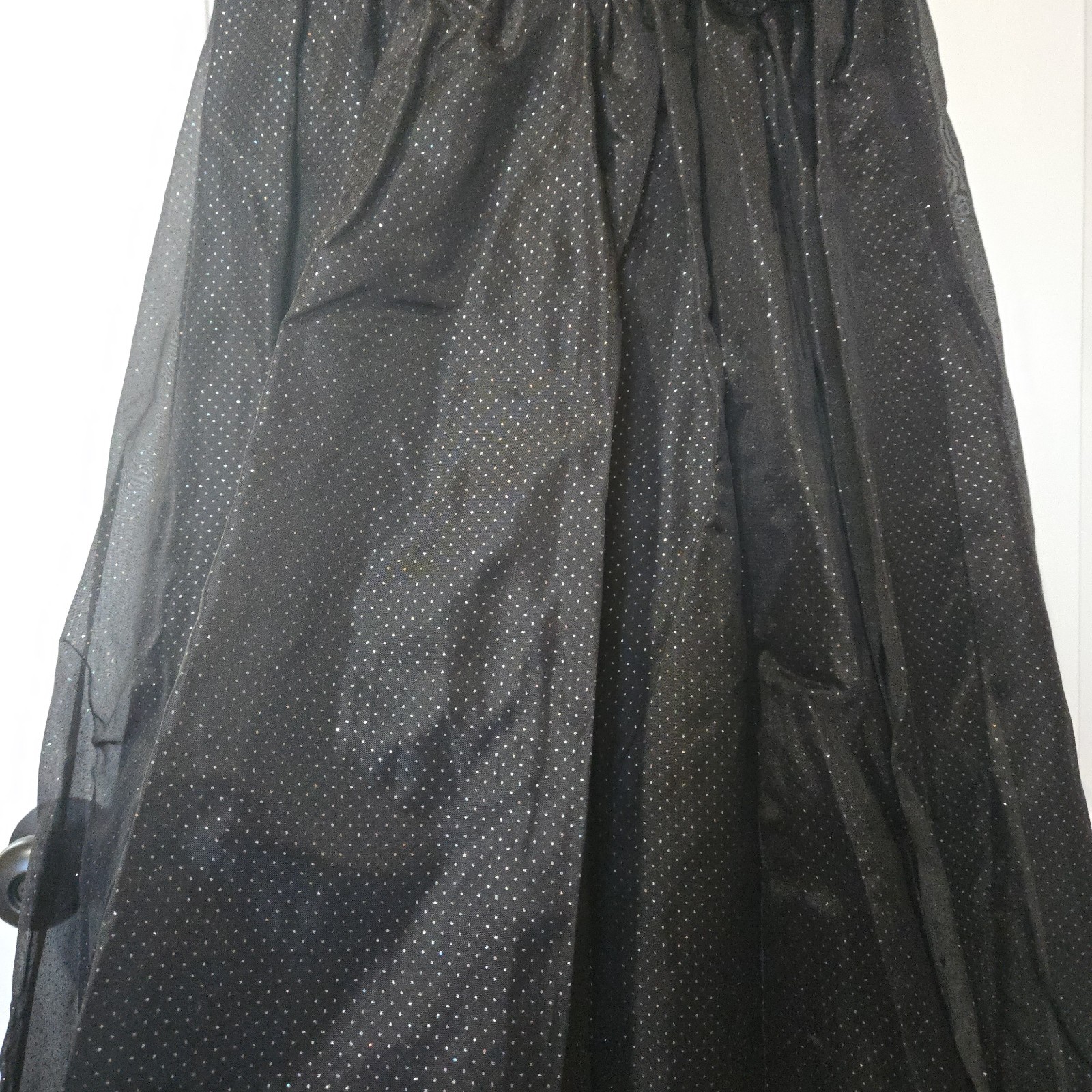 Vintage Mike Benet Formals Black Shimmer Polka Dotted Dress, SIZE 10