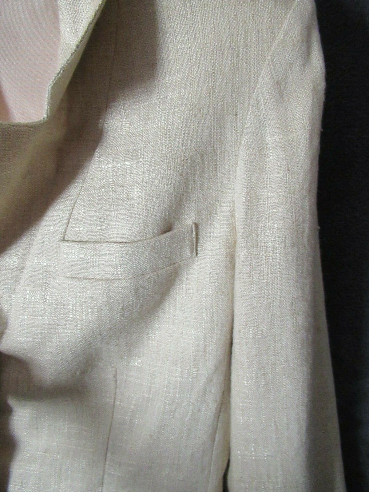 NWT Vintage Jack Winter Rices Nachmans Beige Rayon Flax Career Suit Jacket 8