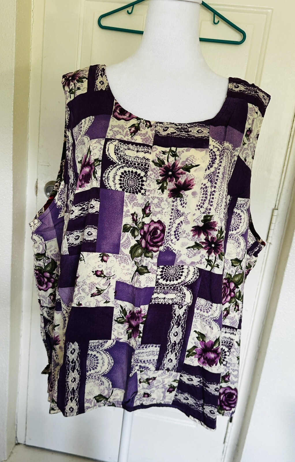 Vintage Lacy Afternoon Shell Kepler Reversible Tank Top Size 3X