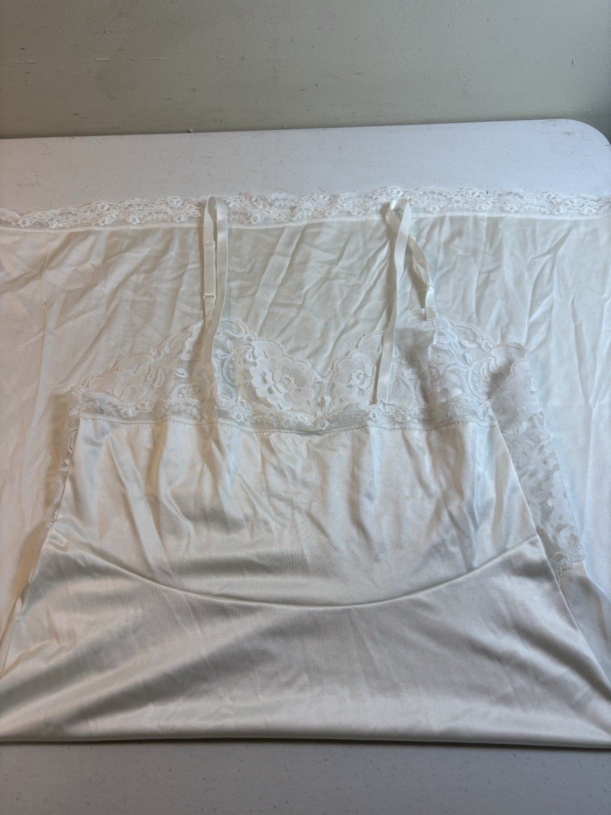 BODY LITES Full Slip White Sleep Wear Lace Lingerie Women’s 36 JC Penny VTG
