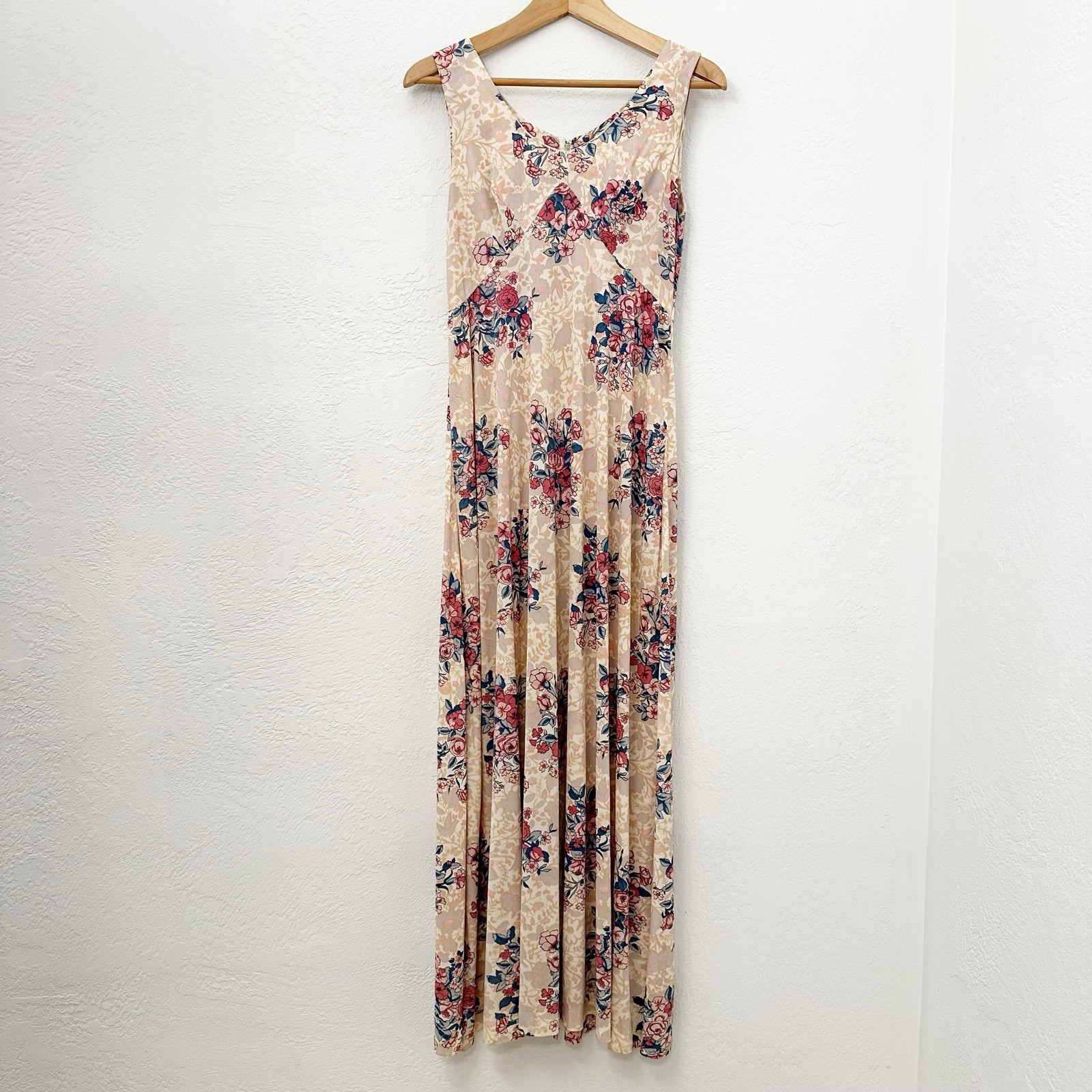 Vintage 60s 70s Floral Maxi Dress Womens Size Small Hippie Prairie Cottagecore