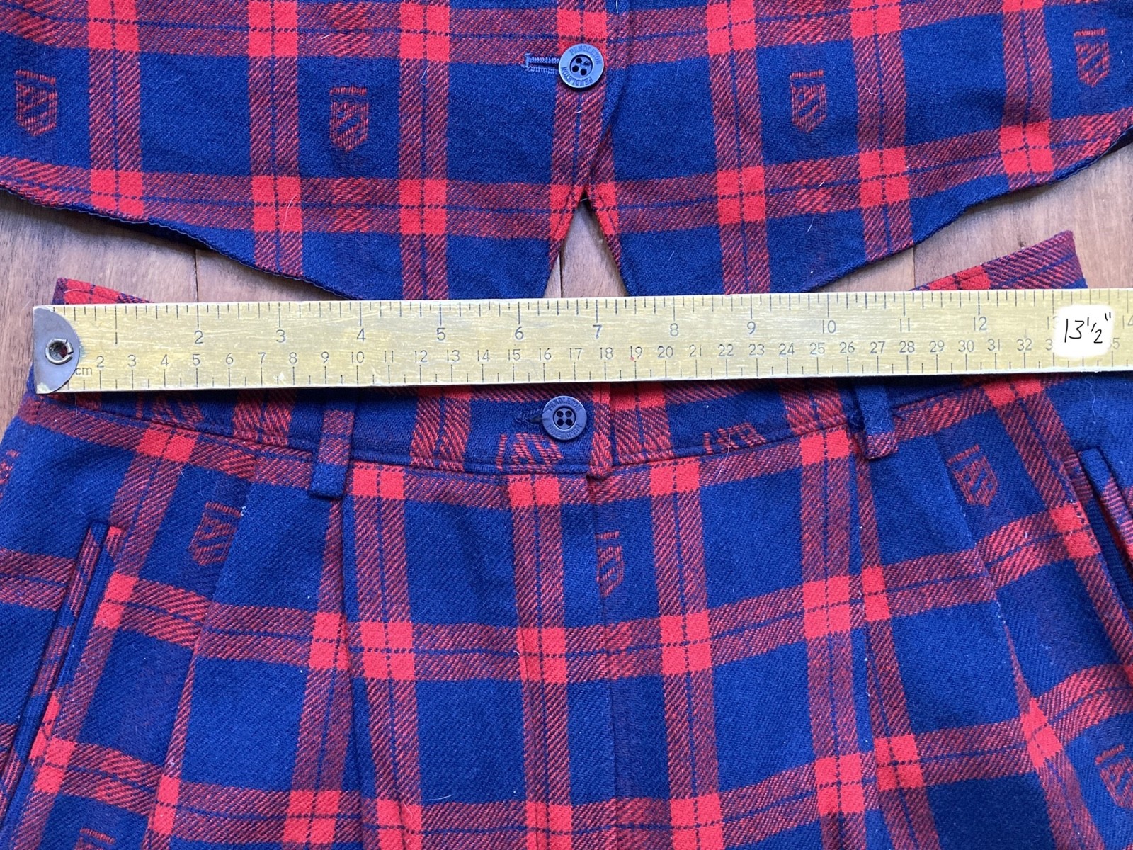 Vintage Pendleton Red and Blue Shorts and Vest Set SZ 12/Contemporary SZ 8