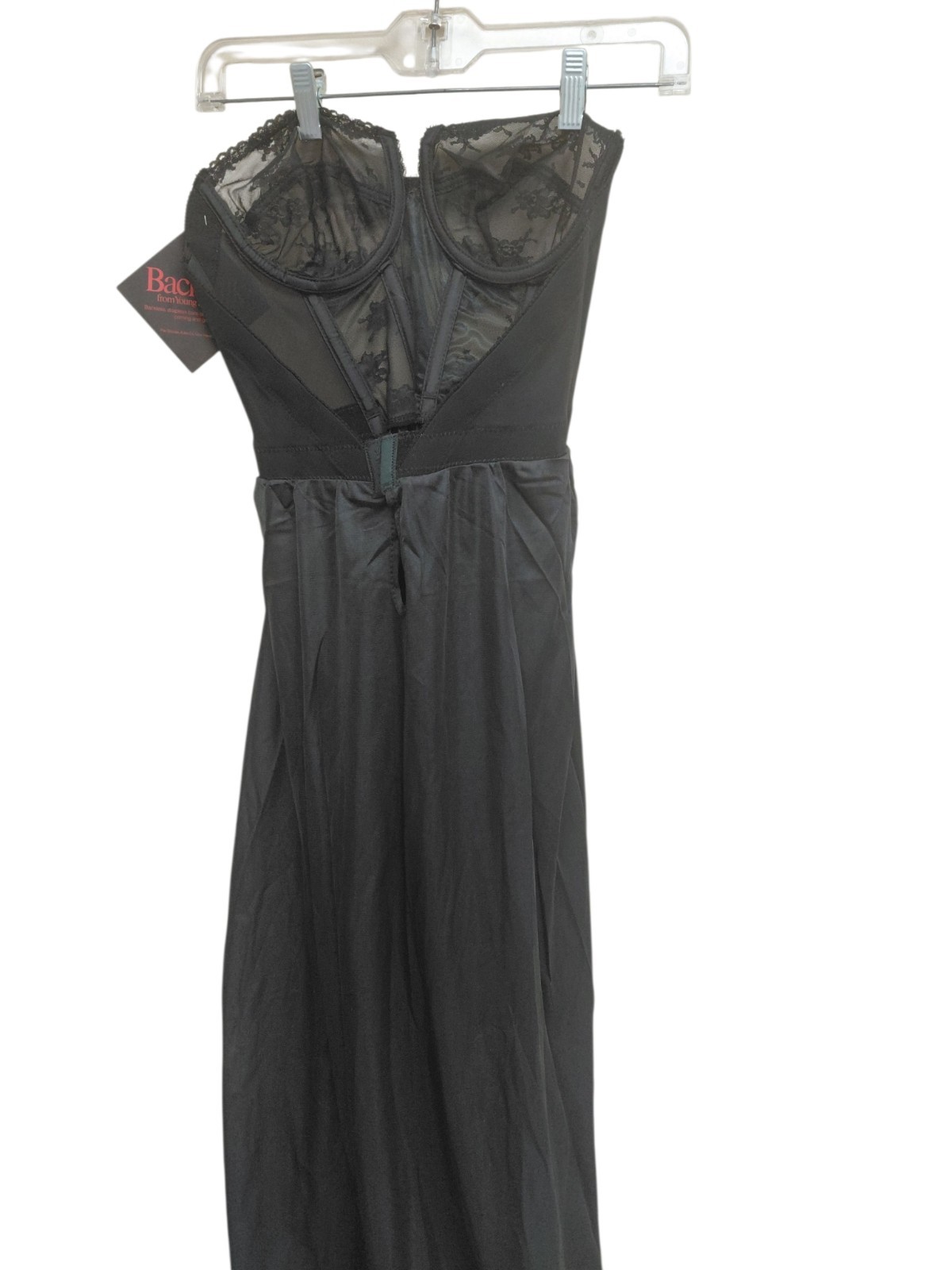 Vintage Backtalk By Smoothie Black Lingerie Dress Size 34B