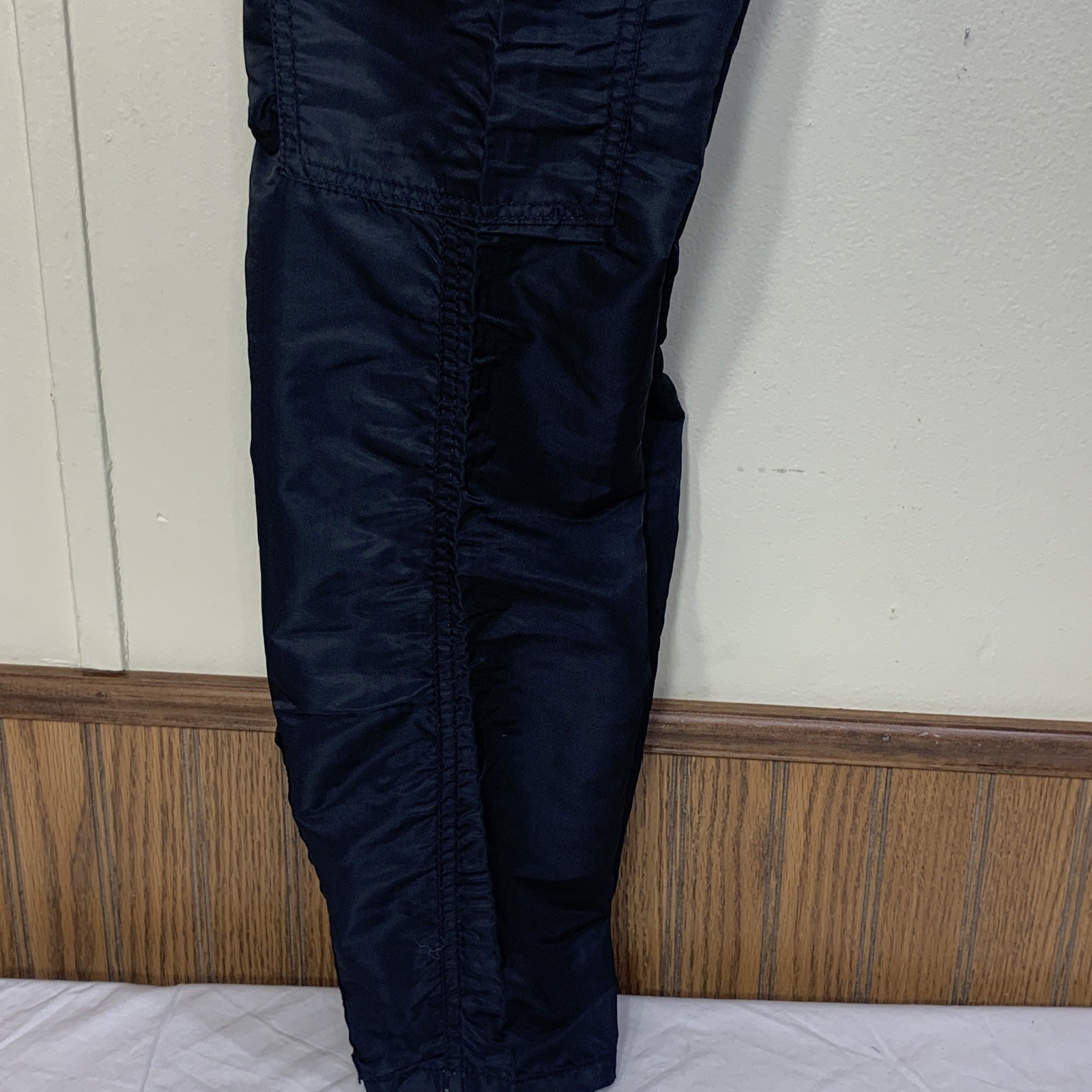 Iconic 80’s Black Parachute Pants Nylon Cargo 6 Pockets Zip Leg Size 7-8