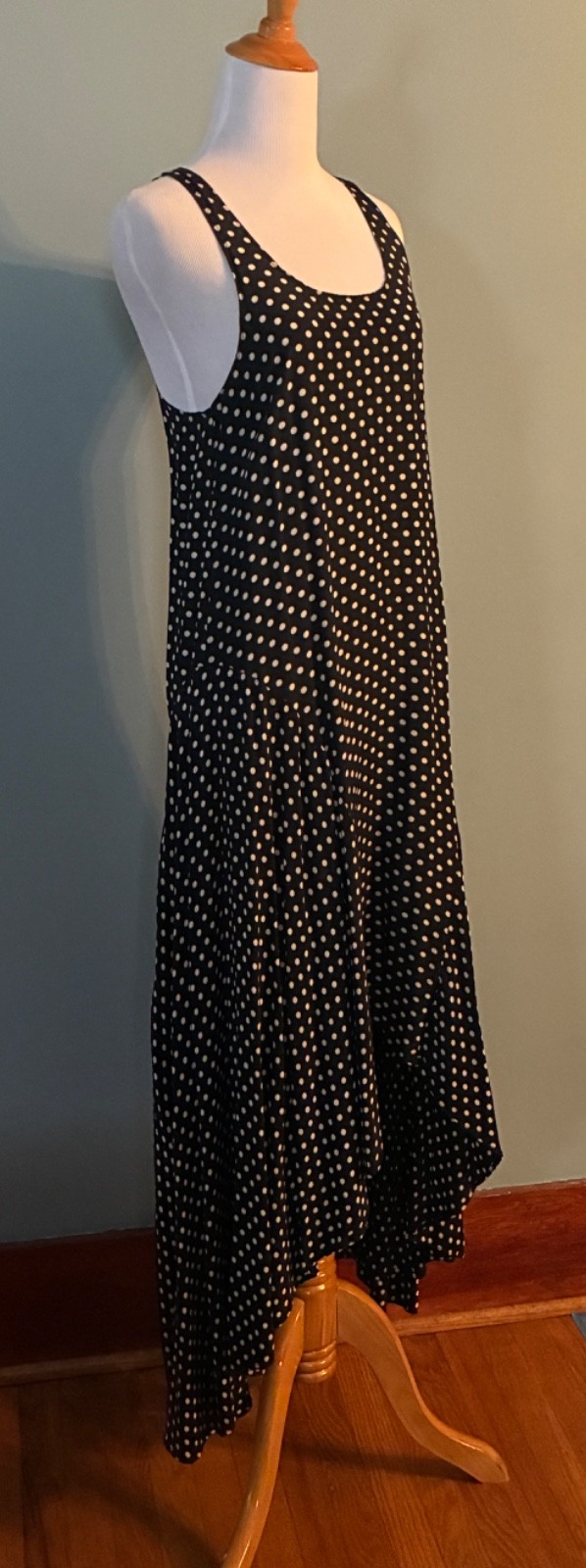 Vintage 80’s Norma Kamali Polkadot Racerback Sundress – S (Free Shipping)