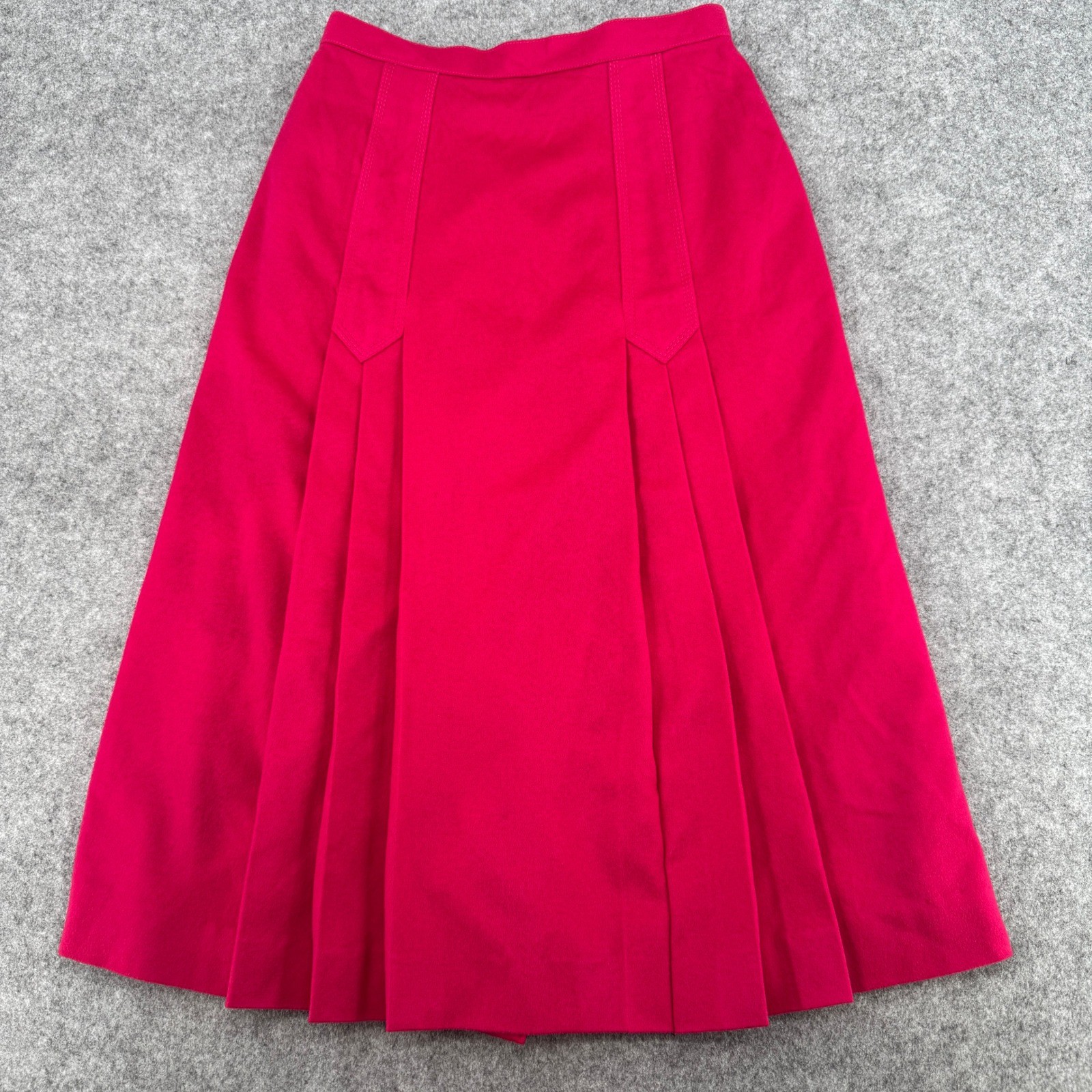 Johnson Fashion France Vintage Pink Pleated Midi Skirt Womens Size 38 Fuchsia