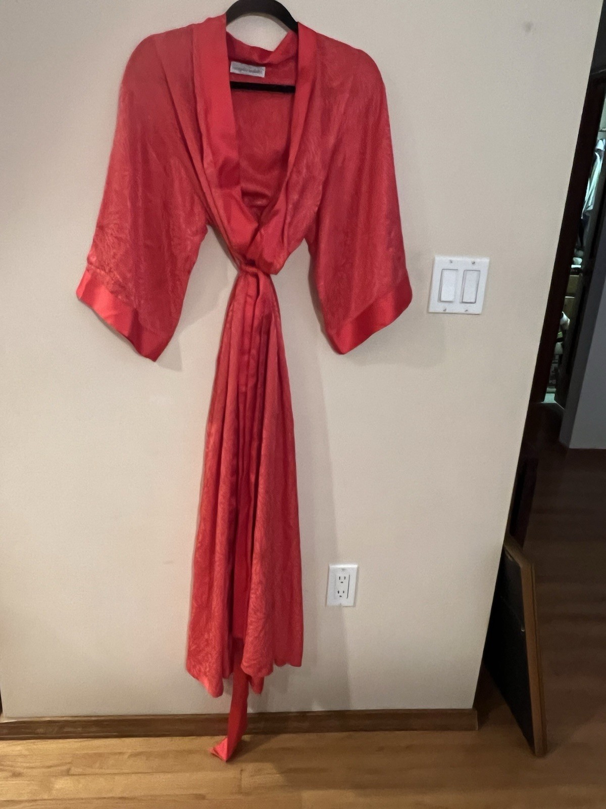 Georgette Trabolsi Orange/Fuchsia Long Robe Petite Starburst Neiman Marcus EUC