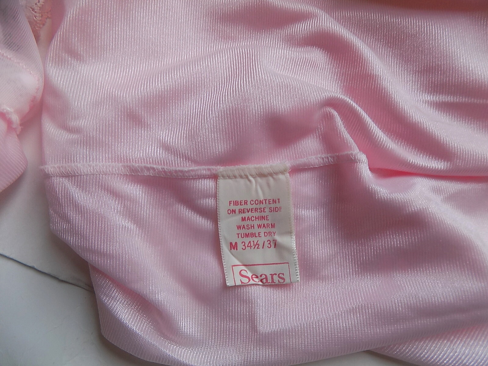 Vintage 70s 80s Pink Nylon Nightie Robe Sears Medium B42 34 1/2 / 37